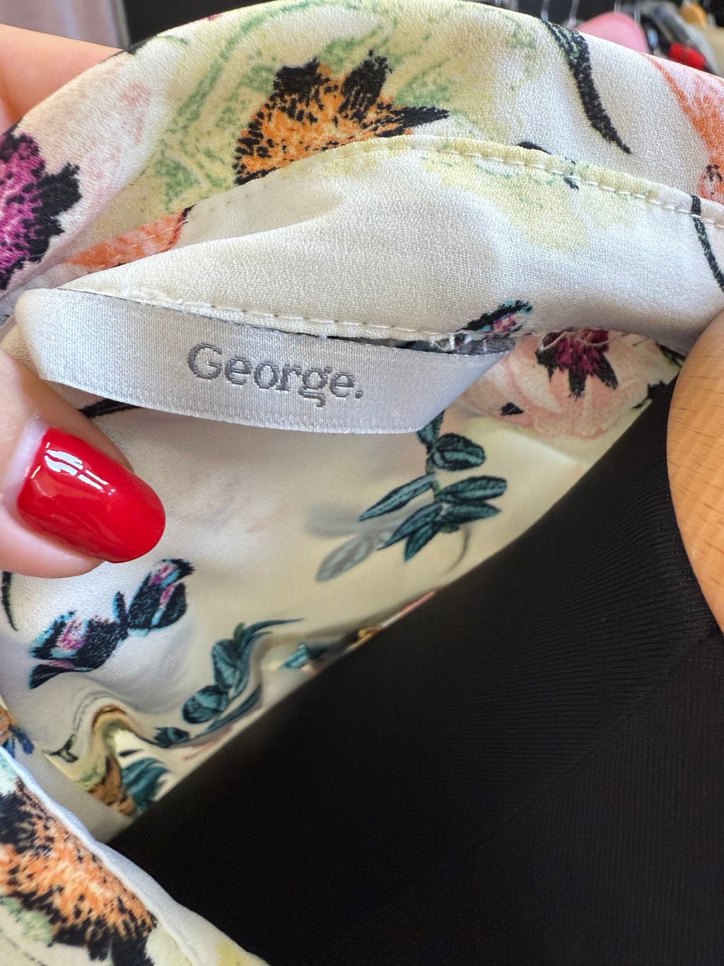 George long sleeve butterfly print blouse