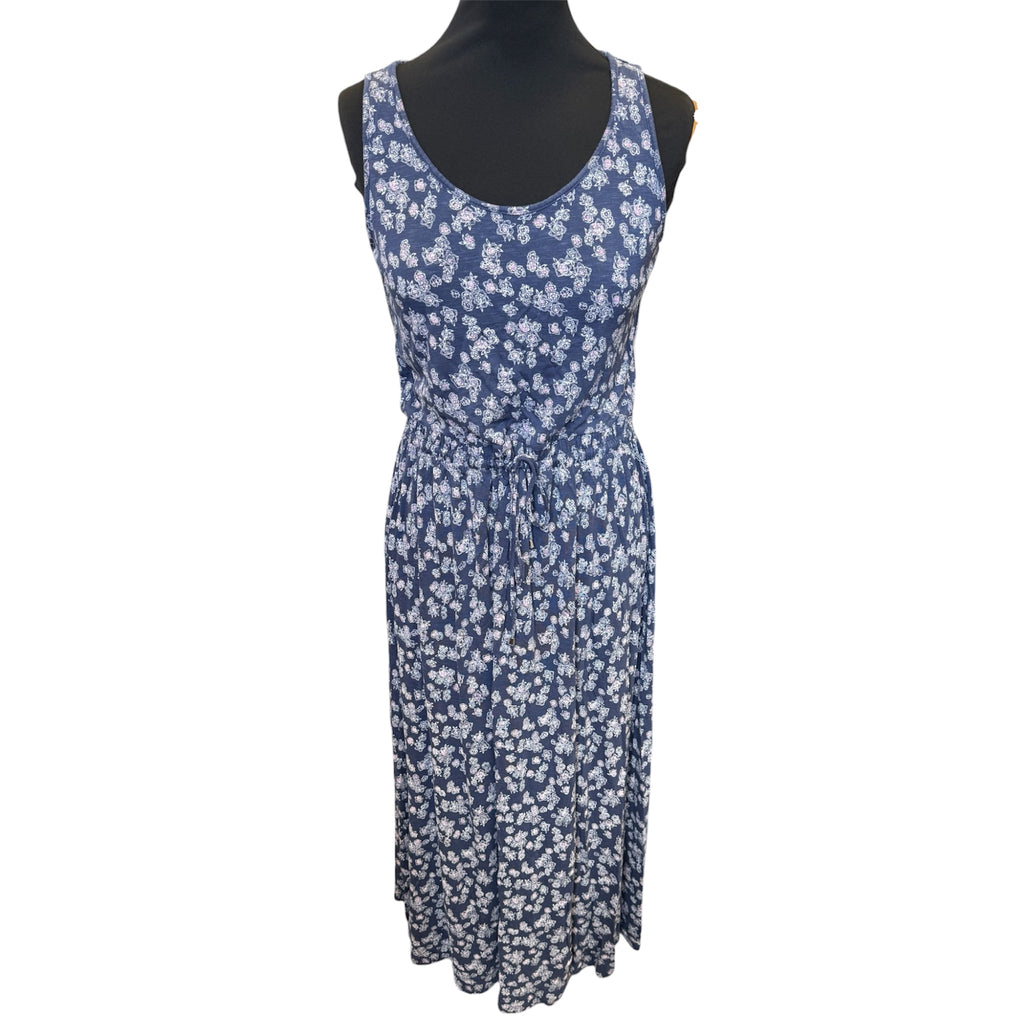 M&S sleeveless floral tie waist midi dress