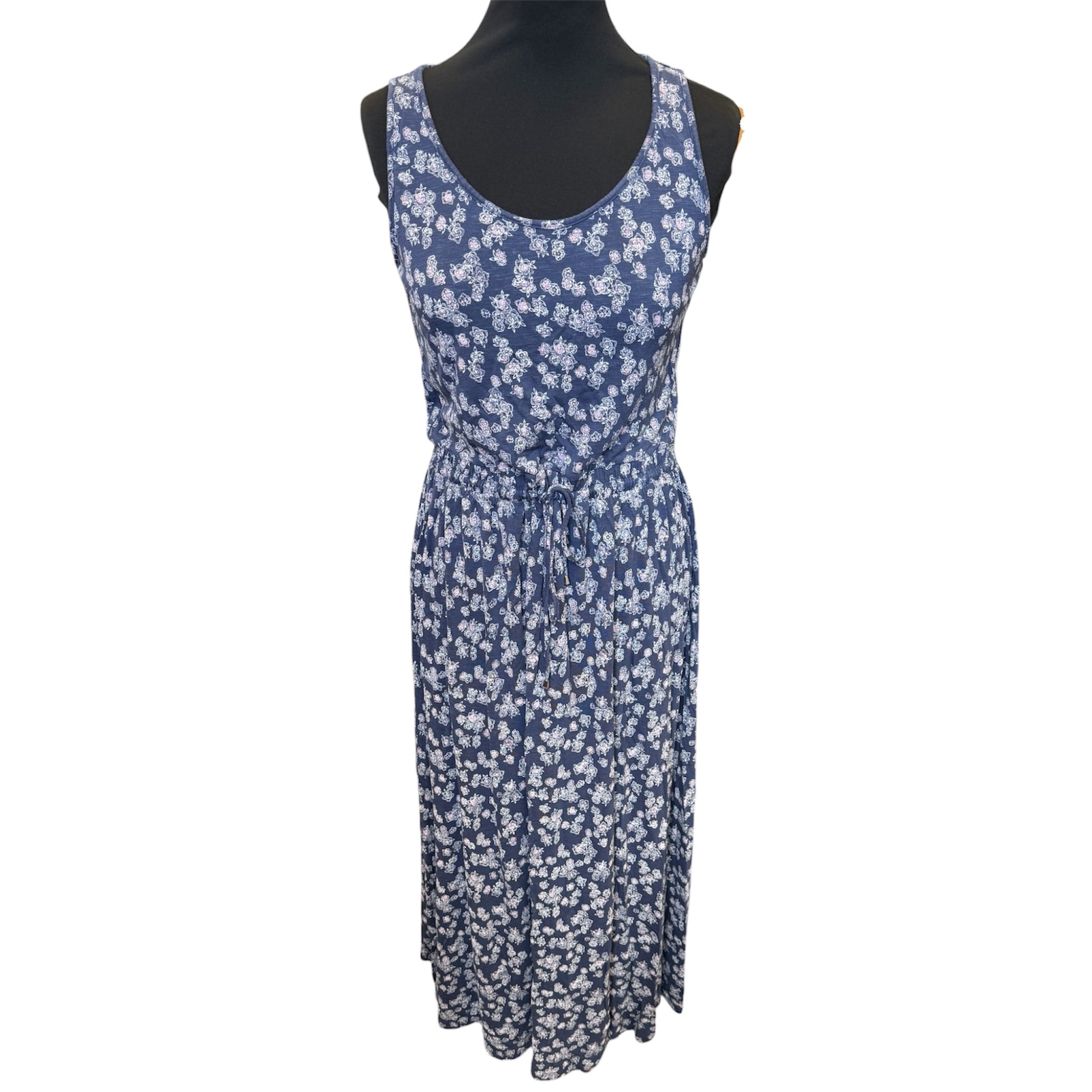 M&S sleeveless floral tie waist midi dress