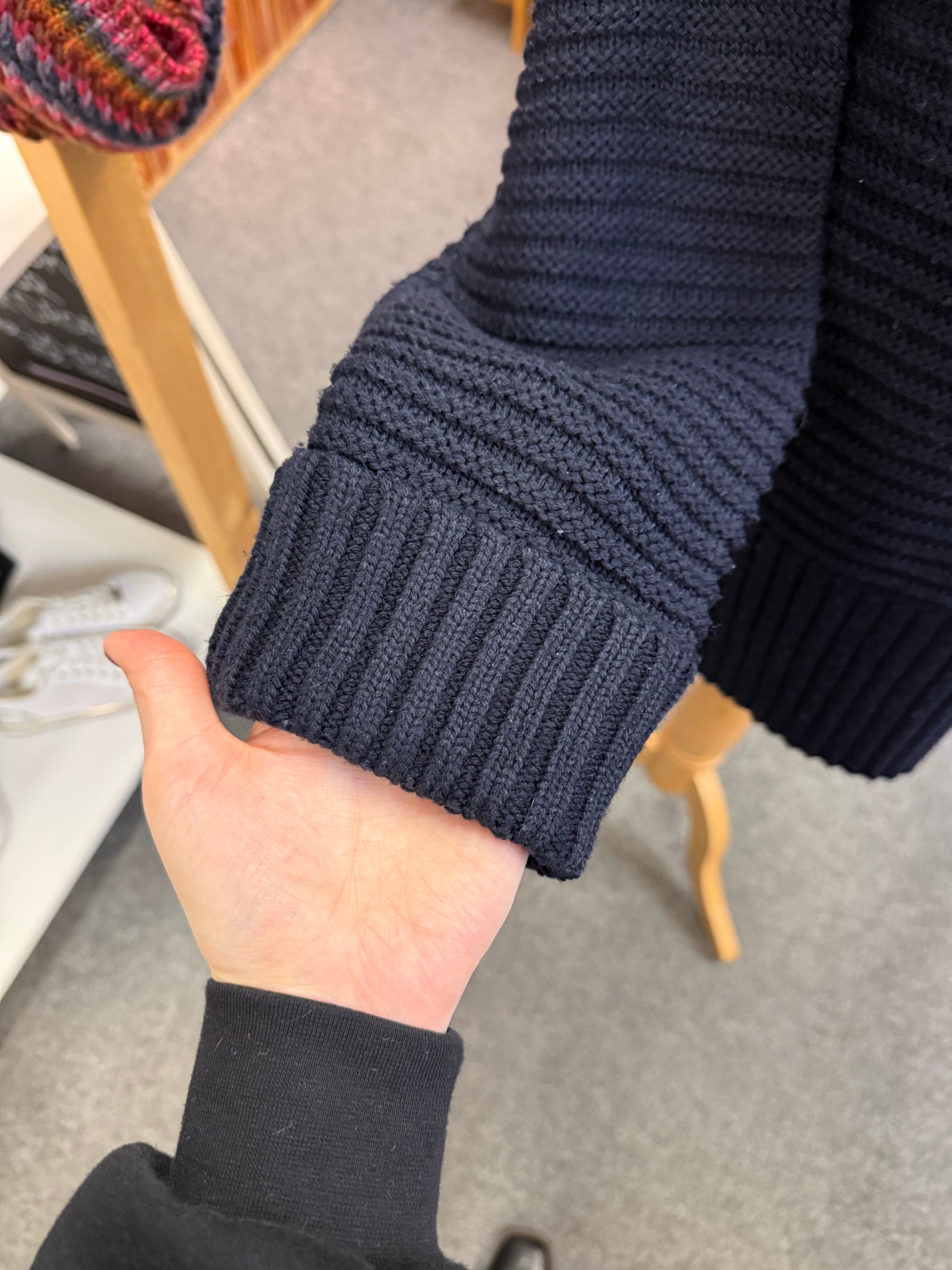 Topshop navy chunky jumper