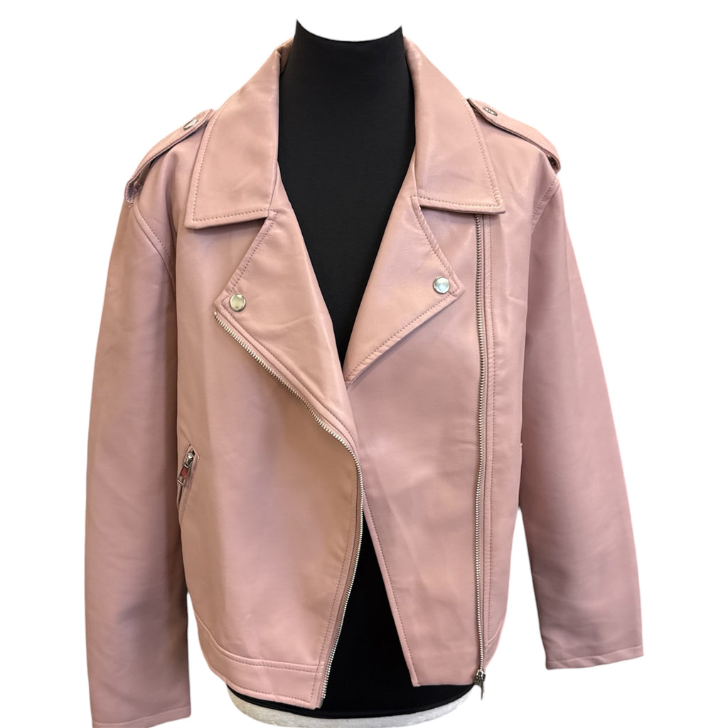 Primark pink faux leather biker jacket