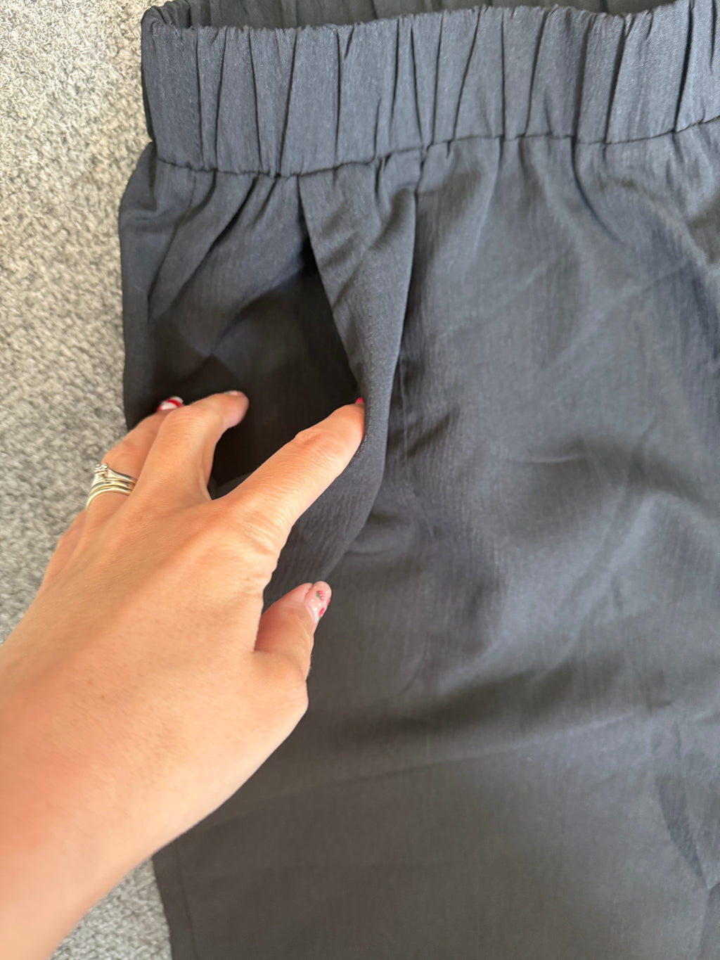 Black wide leg crop trousers