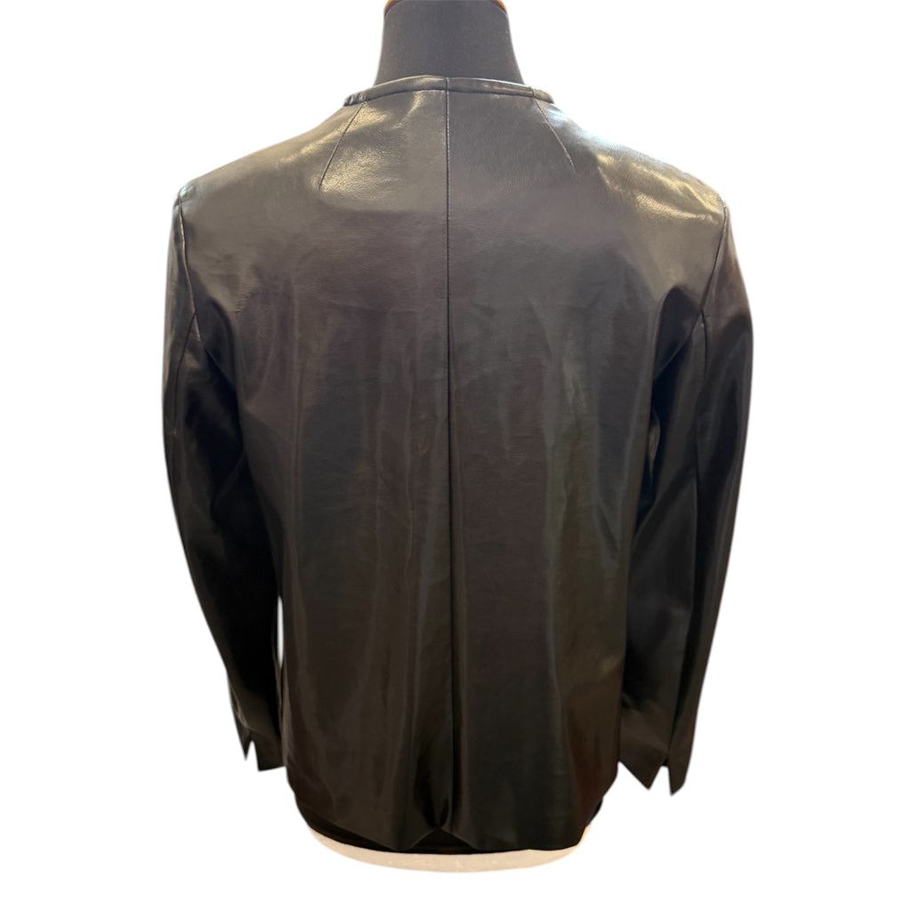 Betty Barclay faux leather collarless jacket