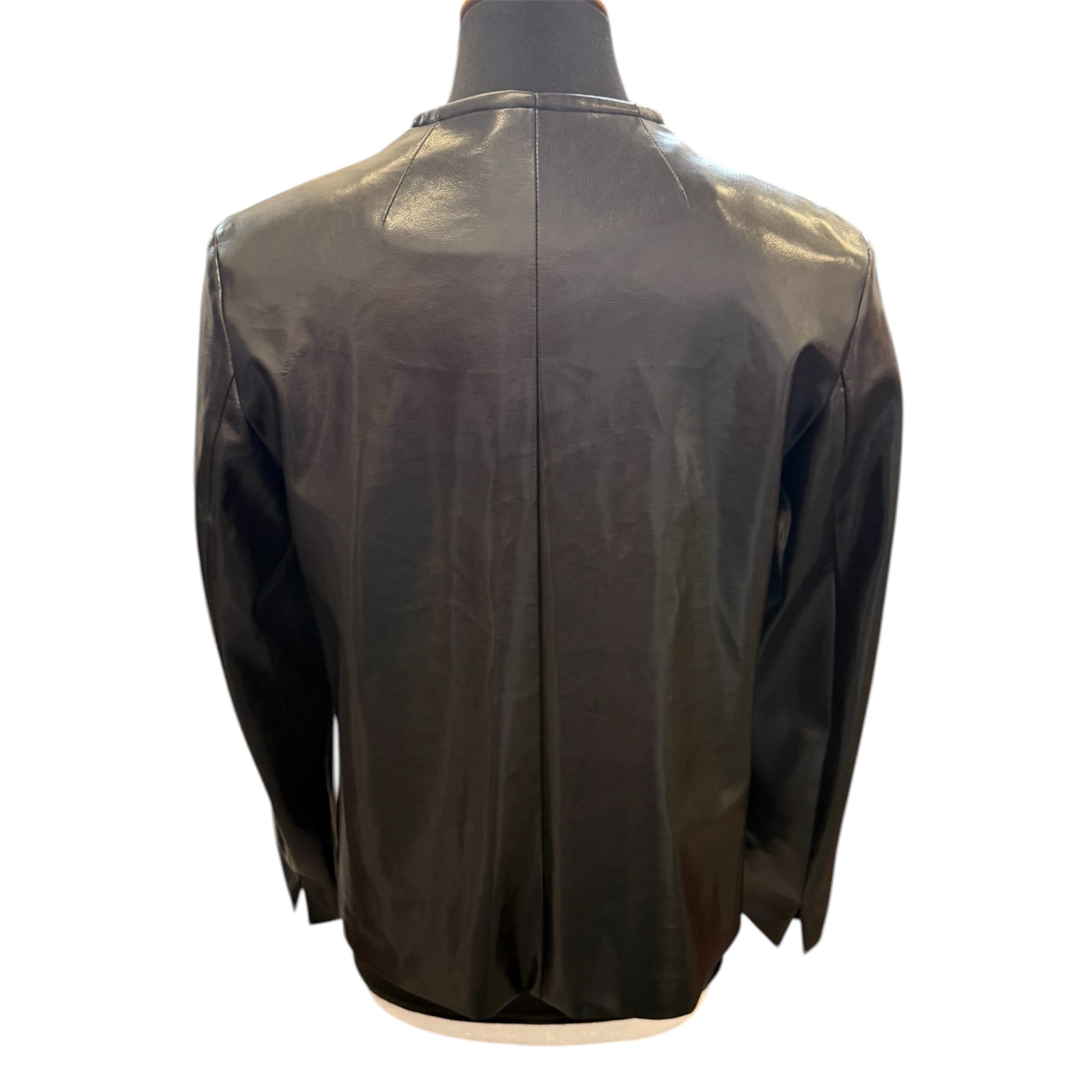 Betty Barclay faux leather collarless jacket