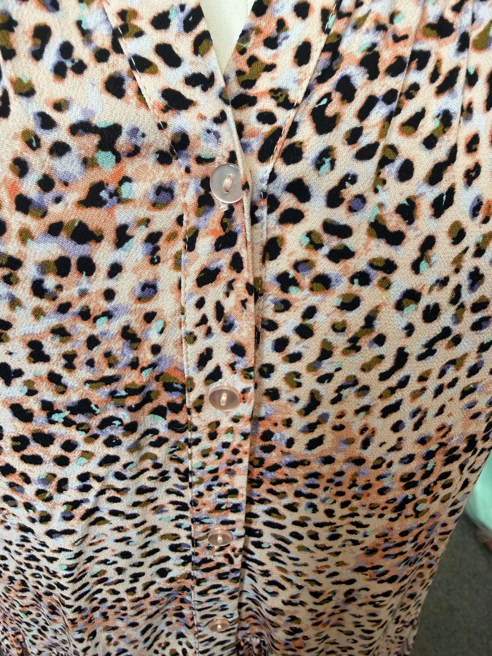And/Or animal print long sleeved midi dress