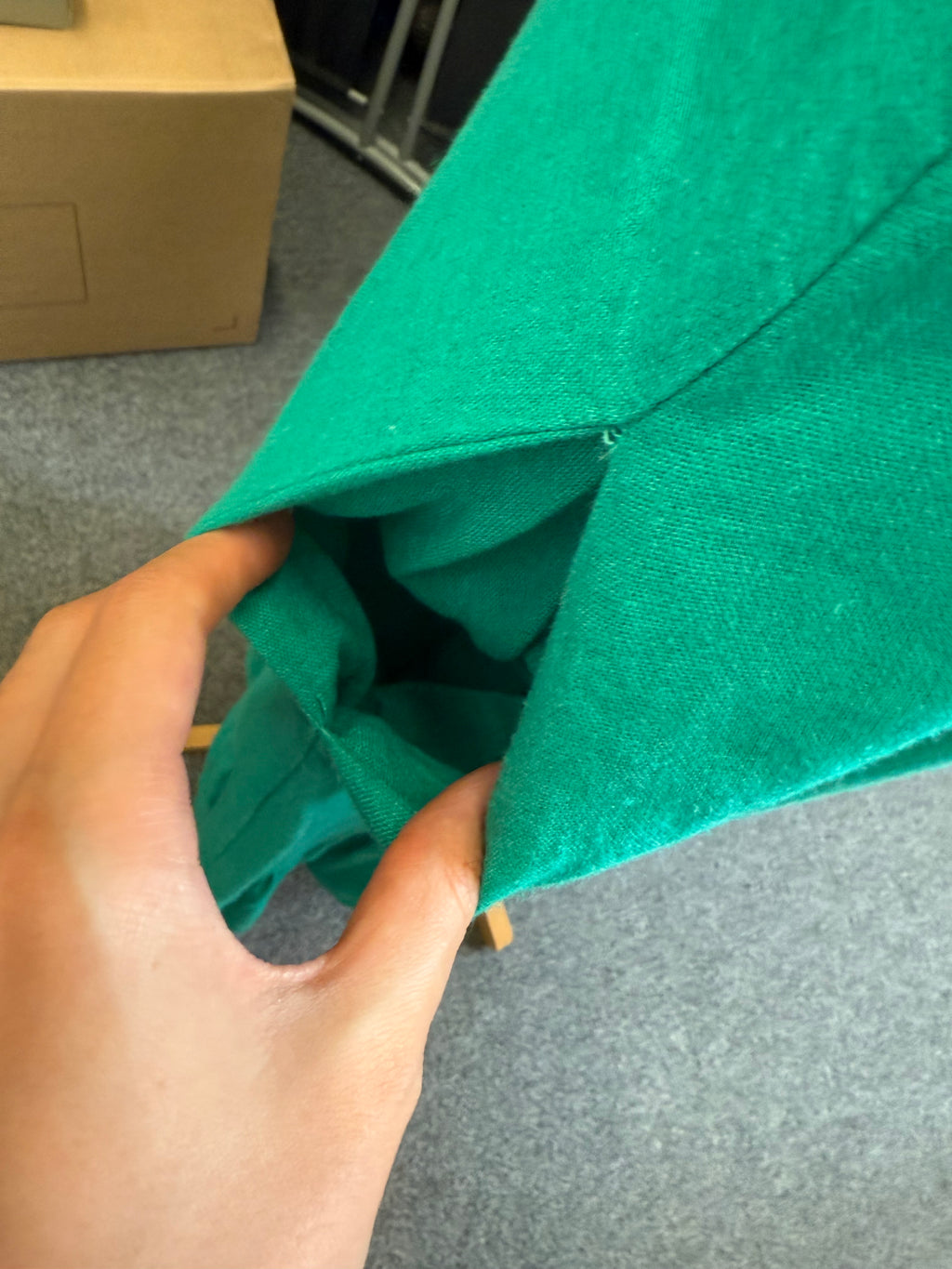 George linen frill bottom midi dress with pockets