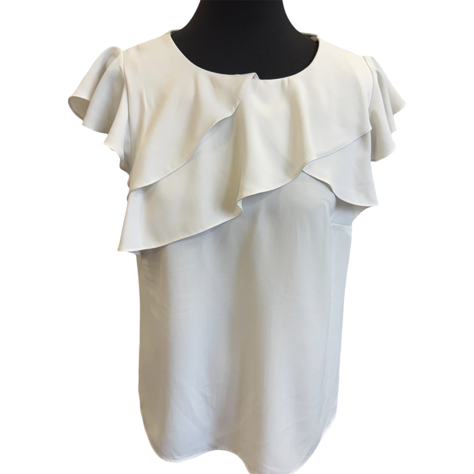 Oasis white frill blouse