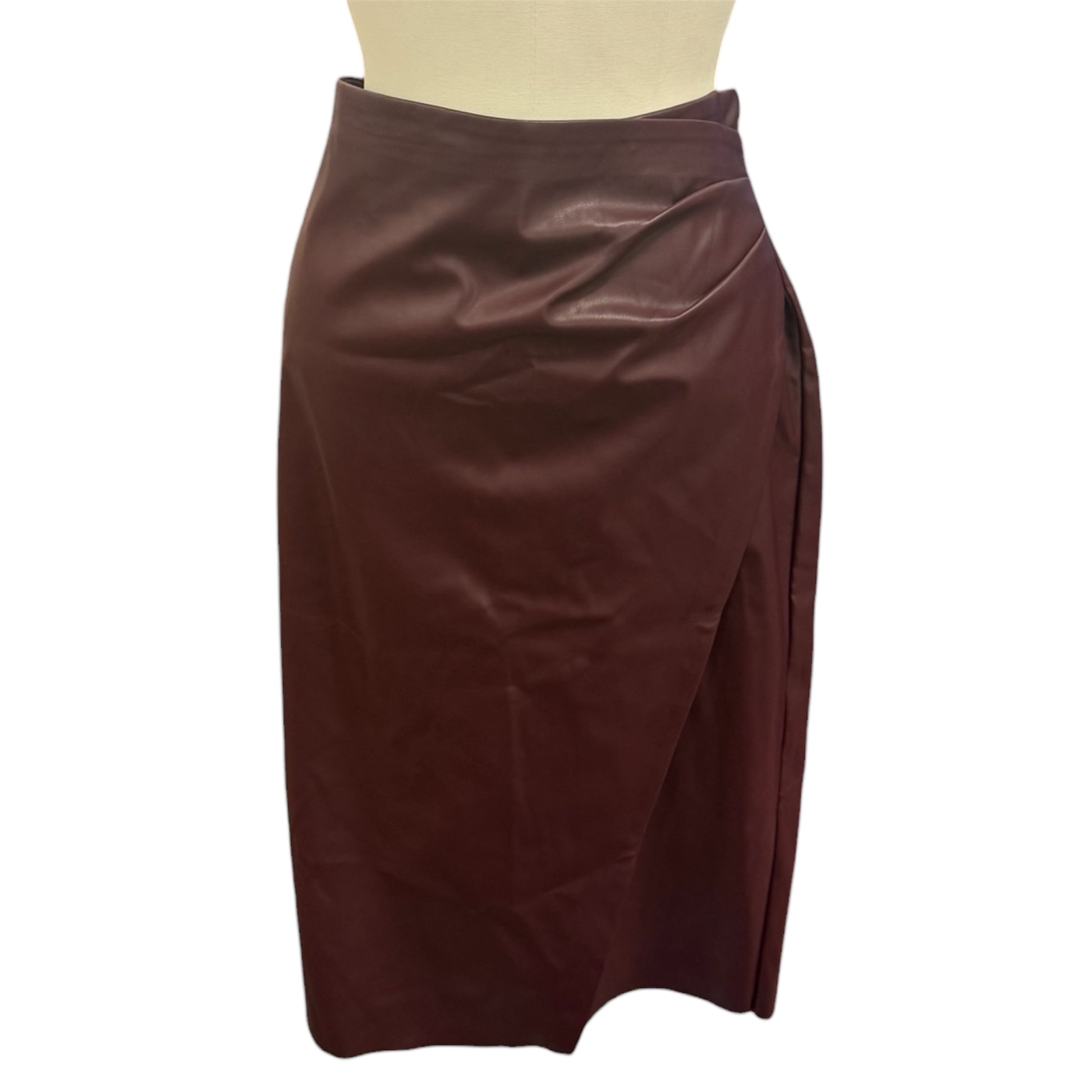 George burgundy faux leather skirt