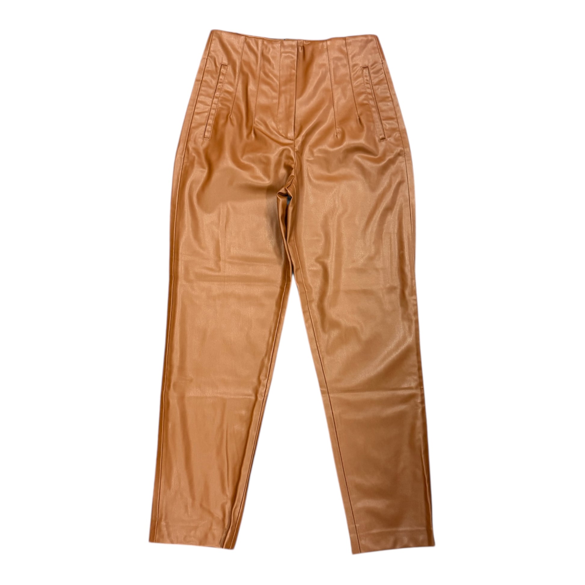 Zara brown high waist pleather trousers