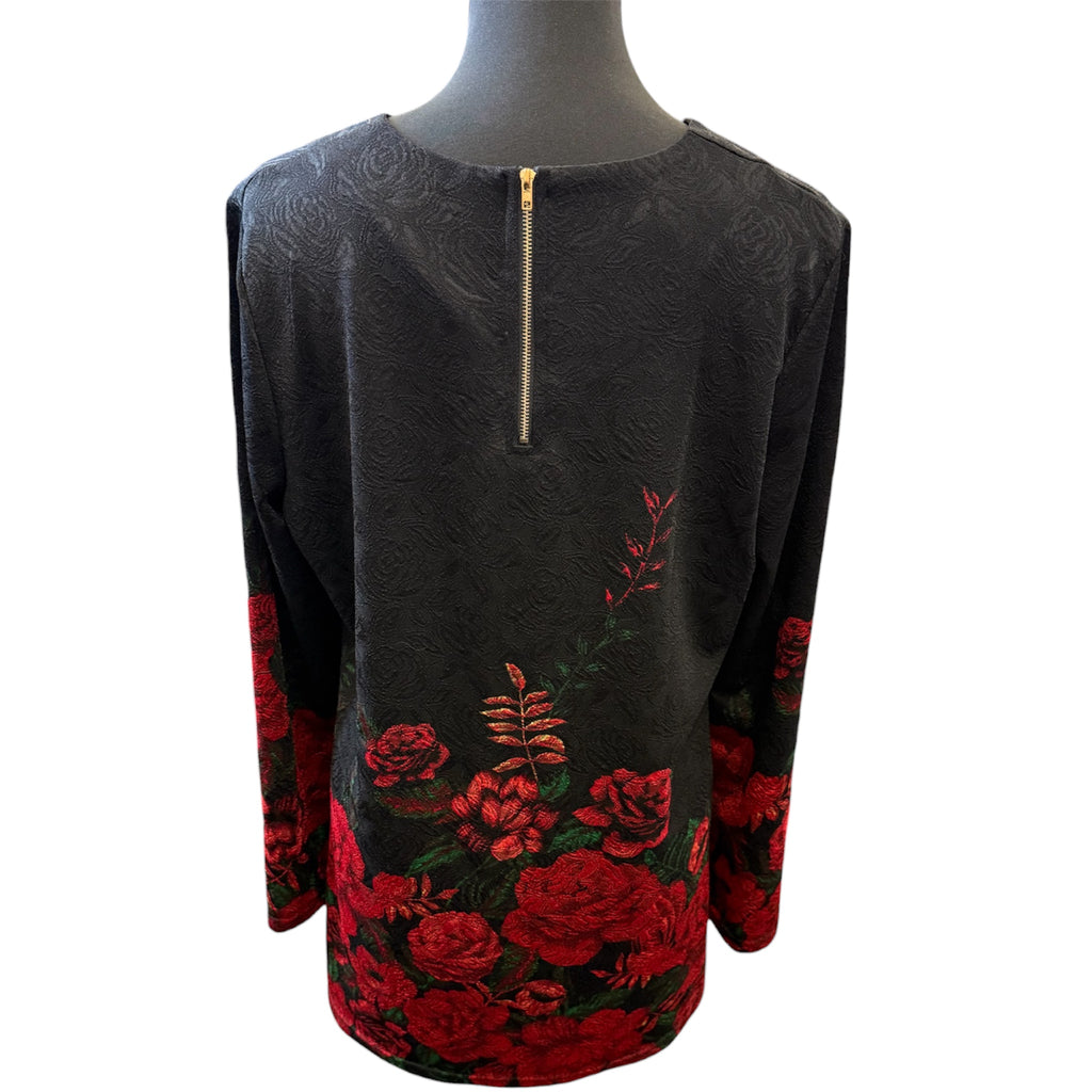 Quiz rose print long sleeved mini dress