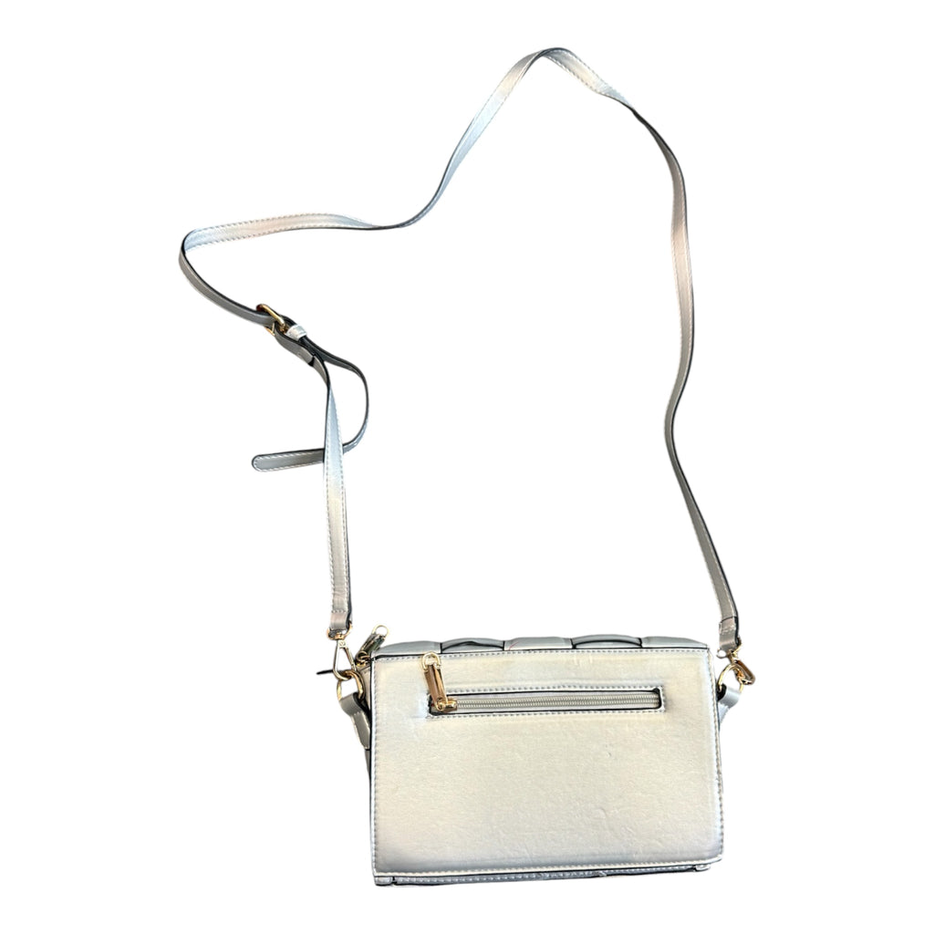 Metallic silver shoulder/clutch bag