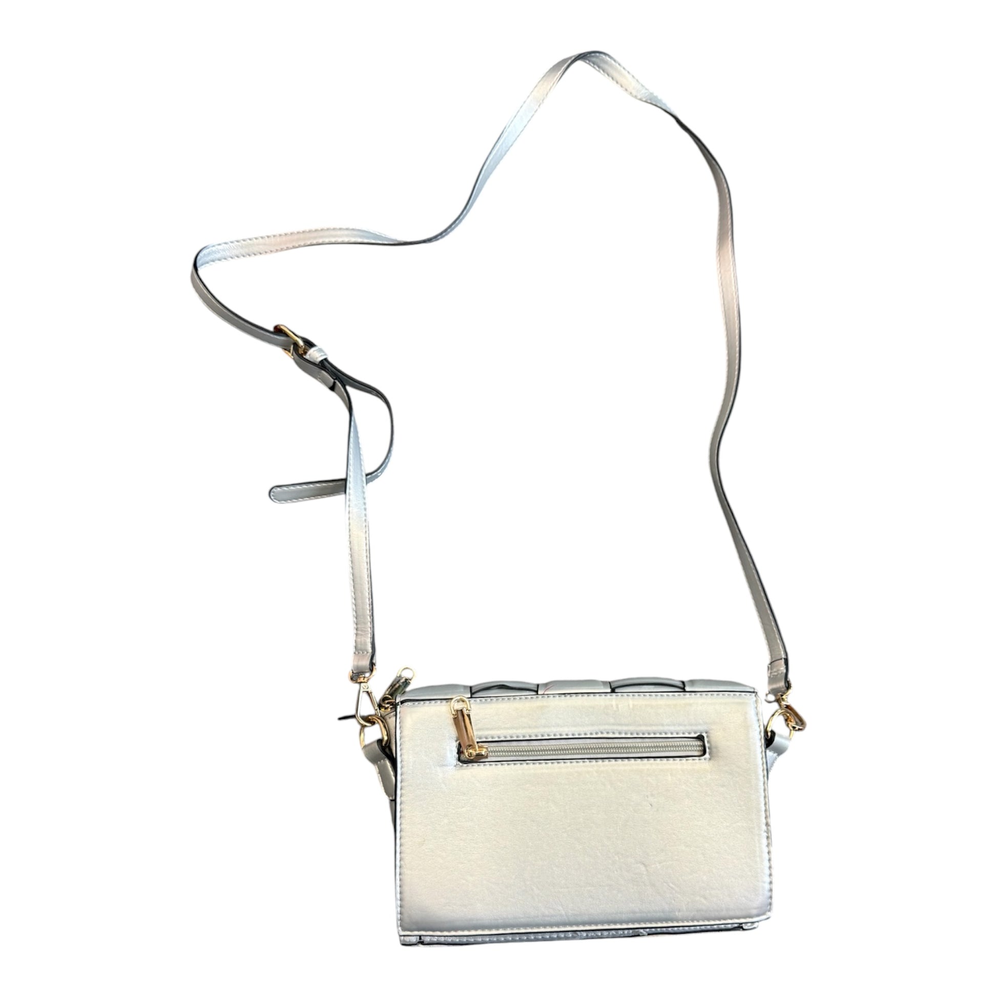 Metallic silver shoulder/clutch bag