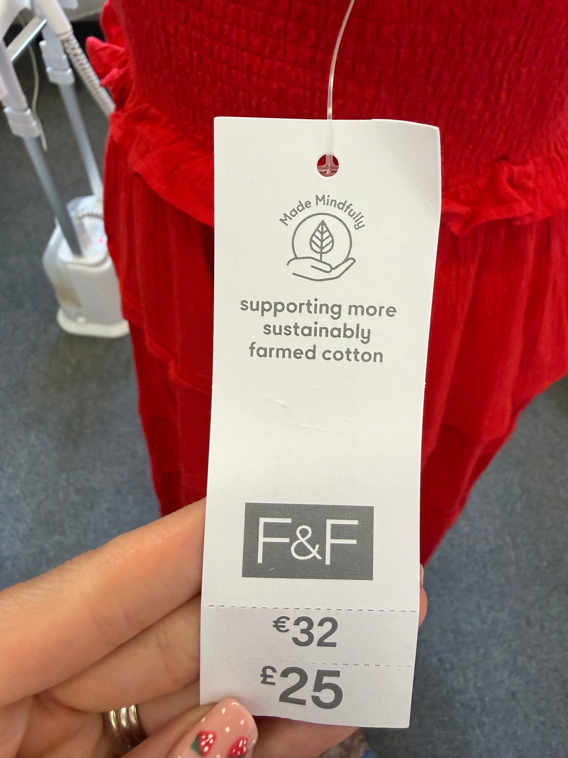 F&F red tiered maxi dress