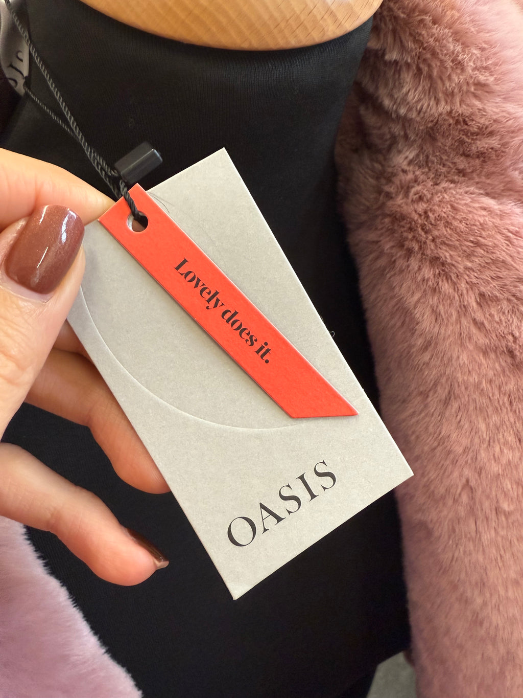 Oasis pink faux fur jacket
