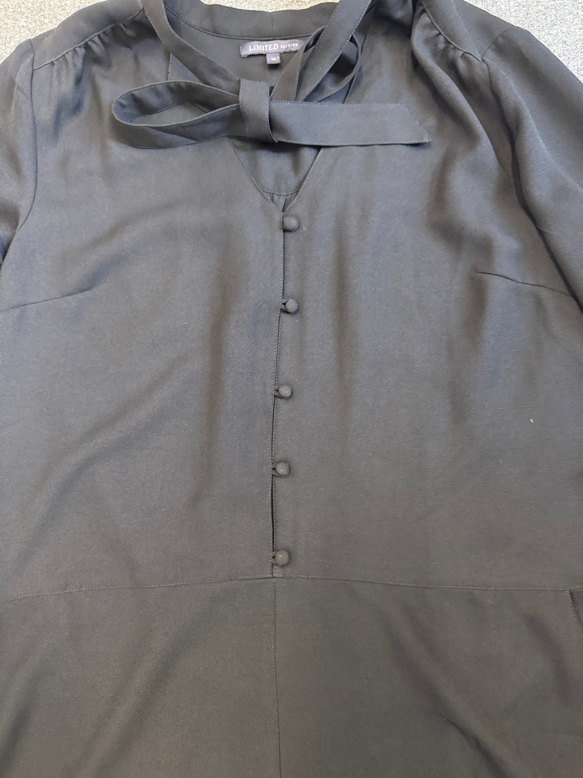 M&S black long sleeve playsuit