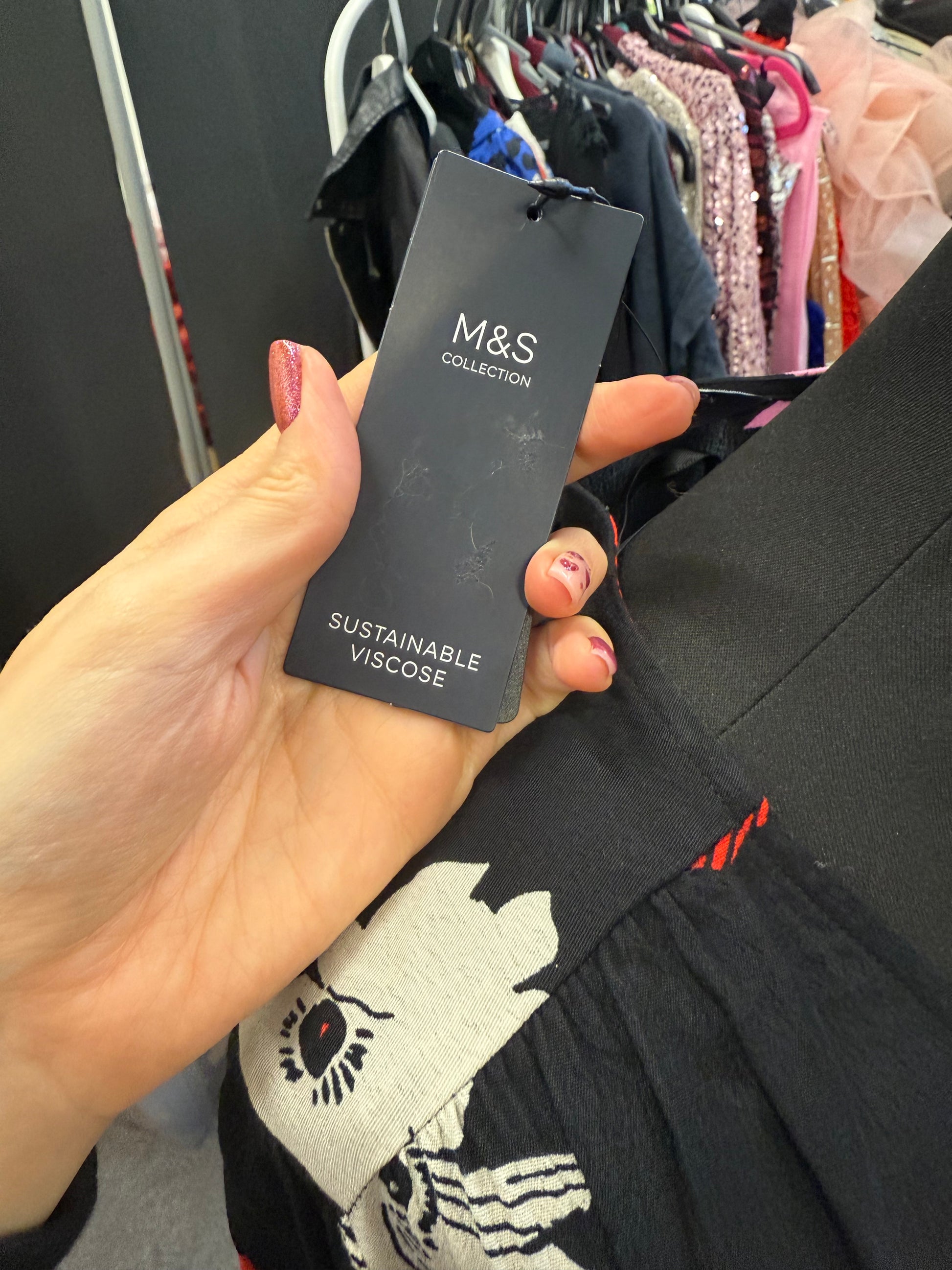 M&S floral long sleeved long dress