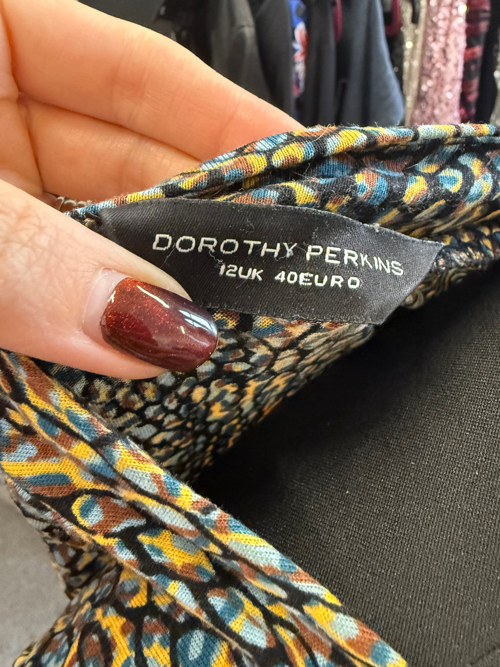 Dorothy Perkins bead detail animal print top