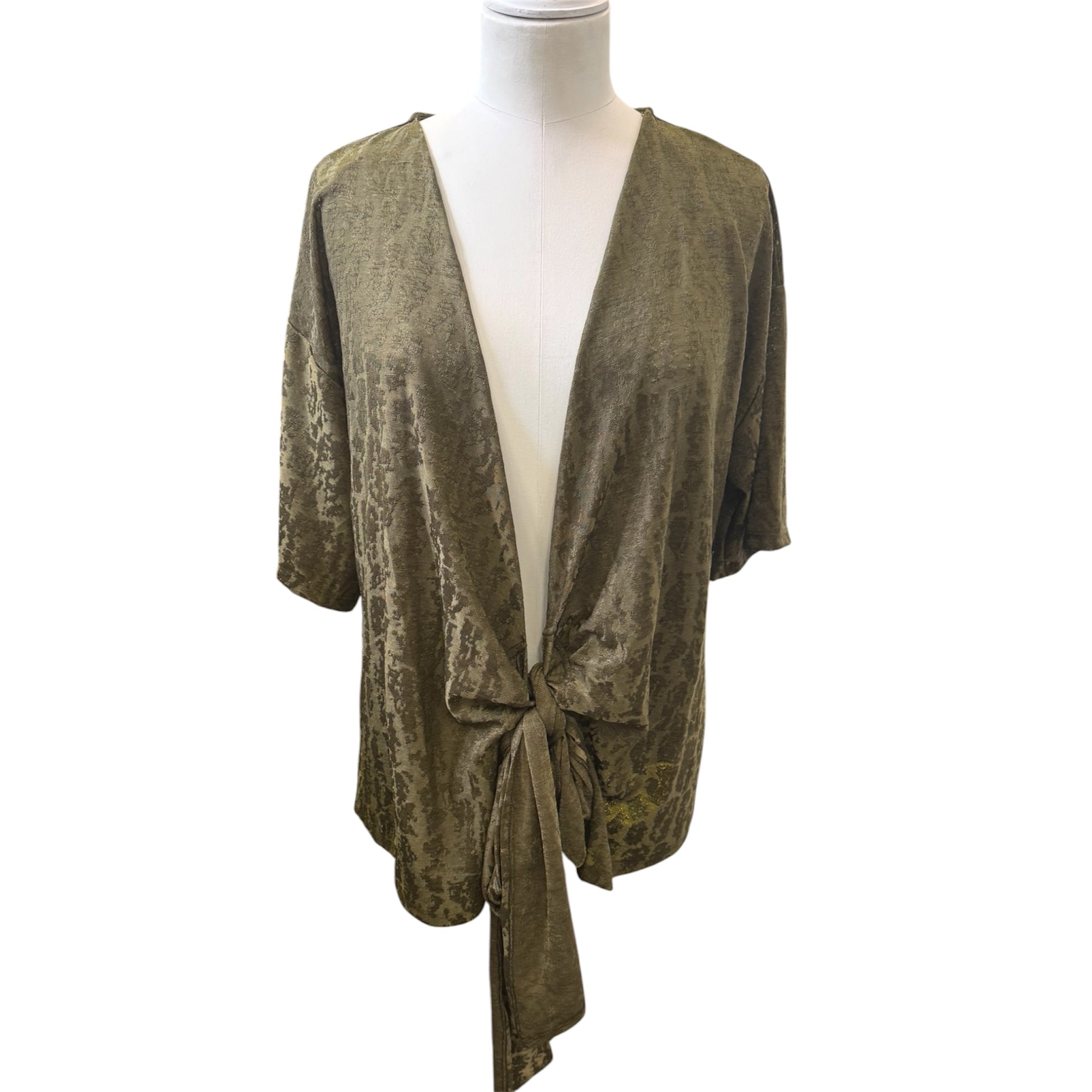Zara khaki oversize tie over top