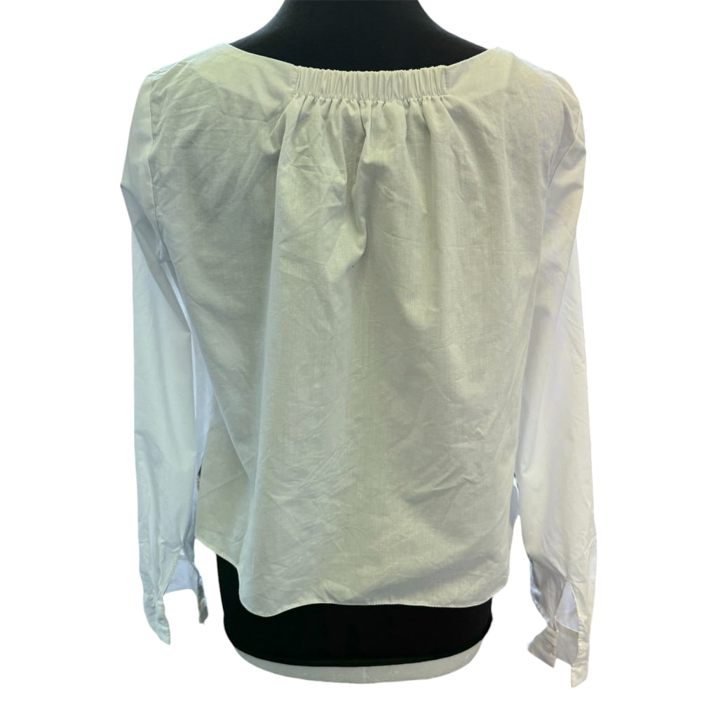 Primark white tie neck blouse
