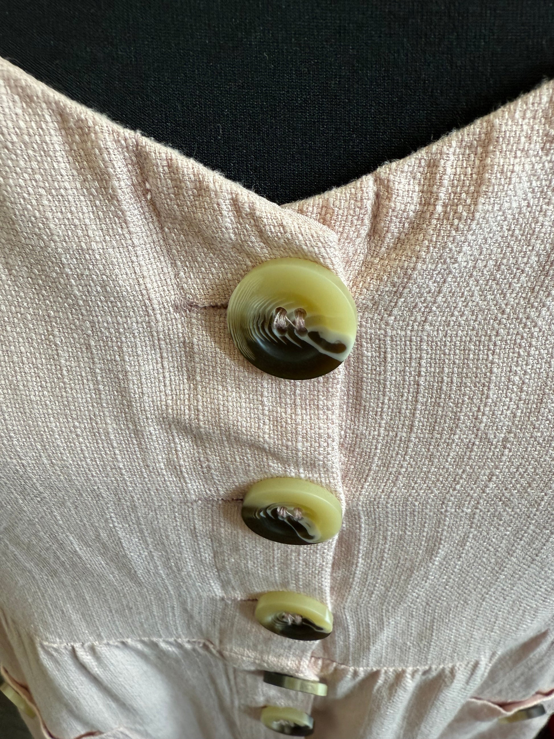 Vila Clothing pink button dress