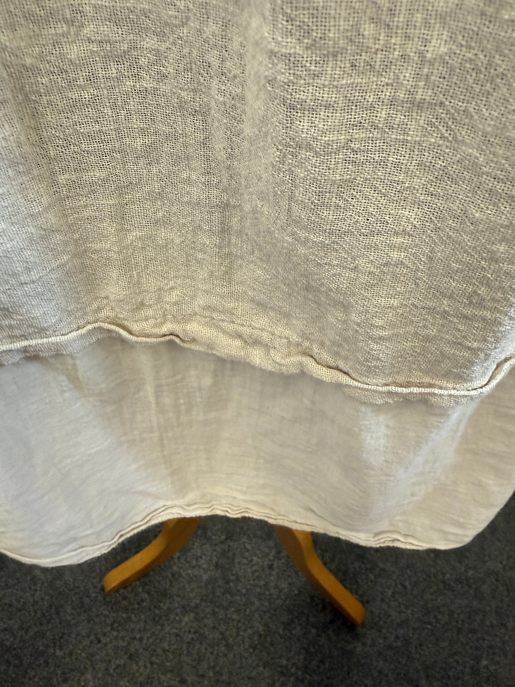 Loose beige linen longline top