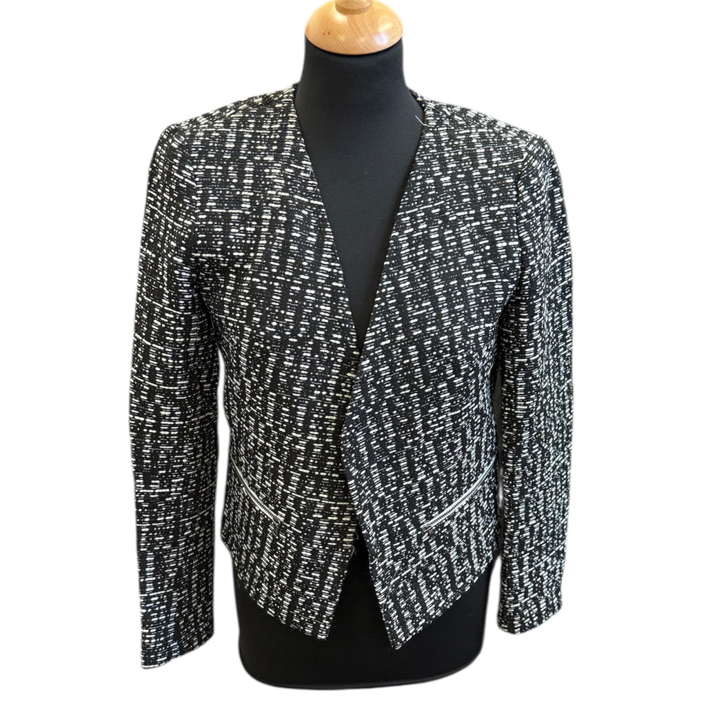 Topshop collarless jacquard jacket