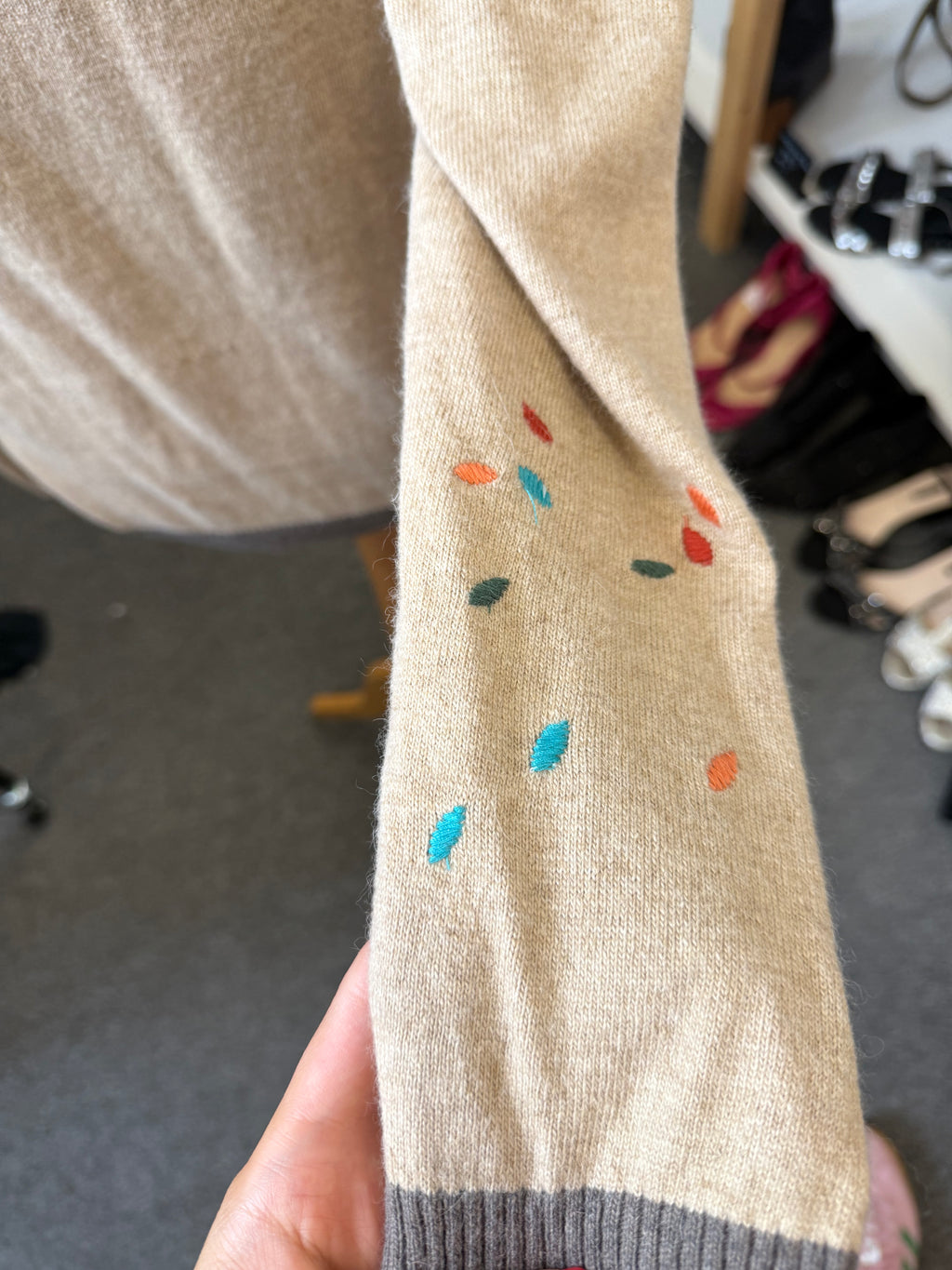 Monsoon beige ribbon back jumper