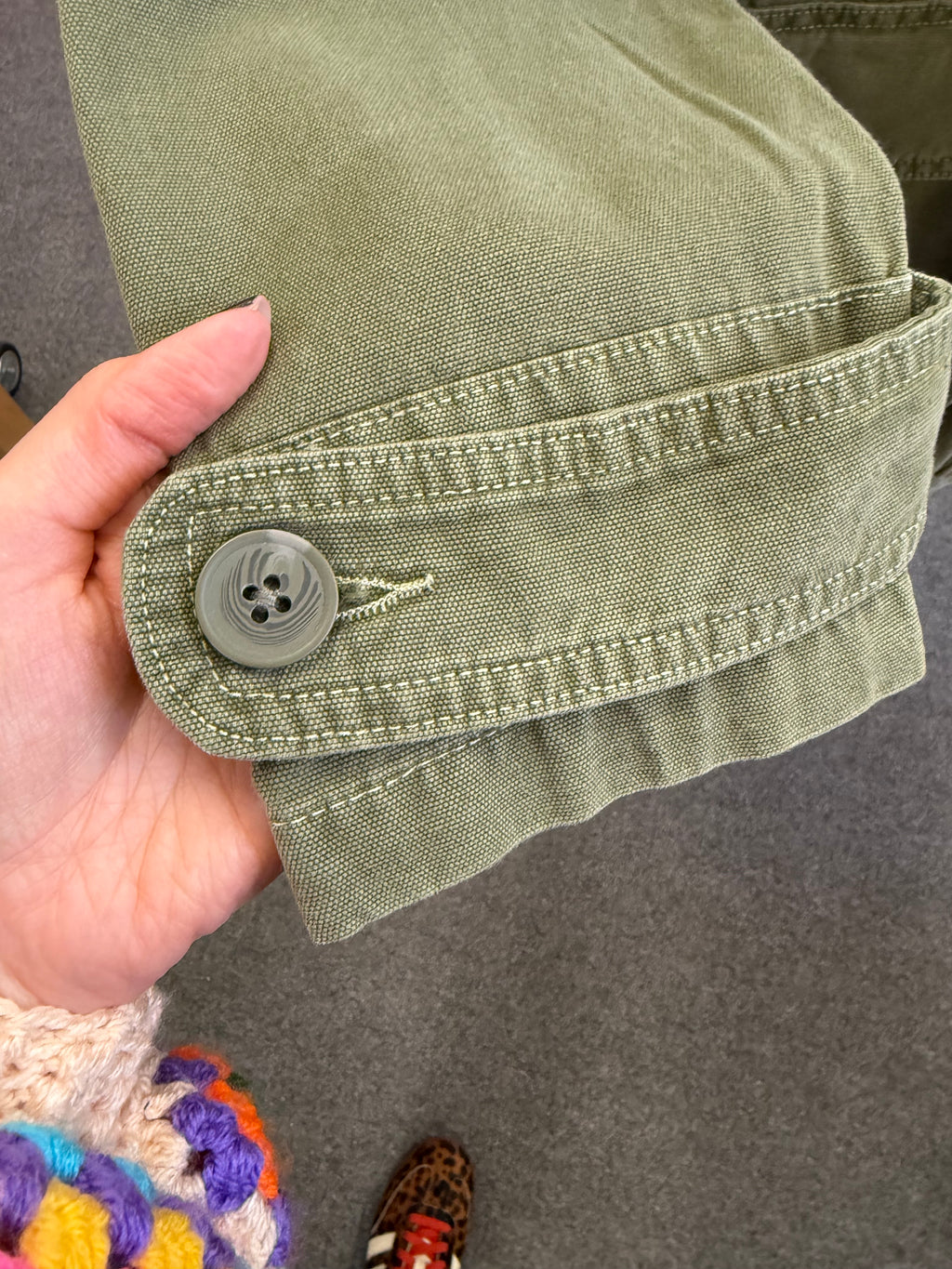 Zara khaki oversize distressed look jacket