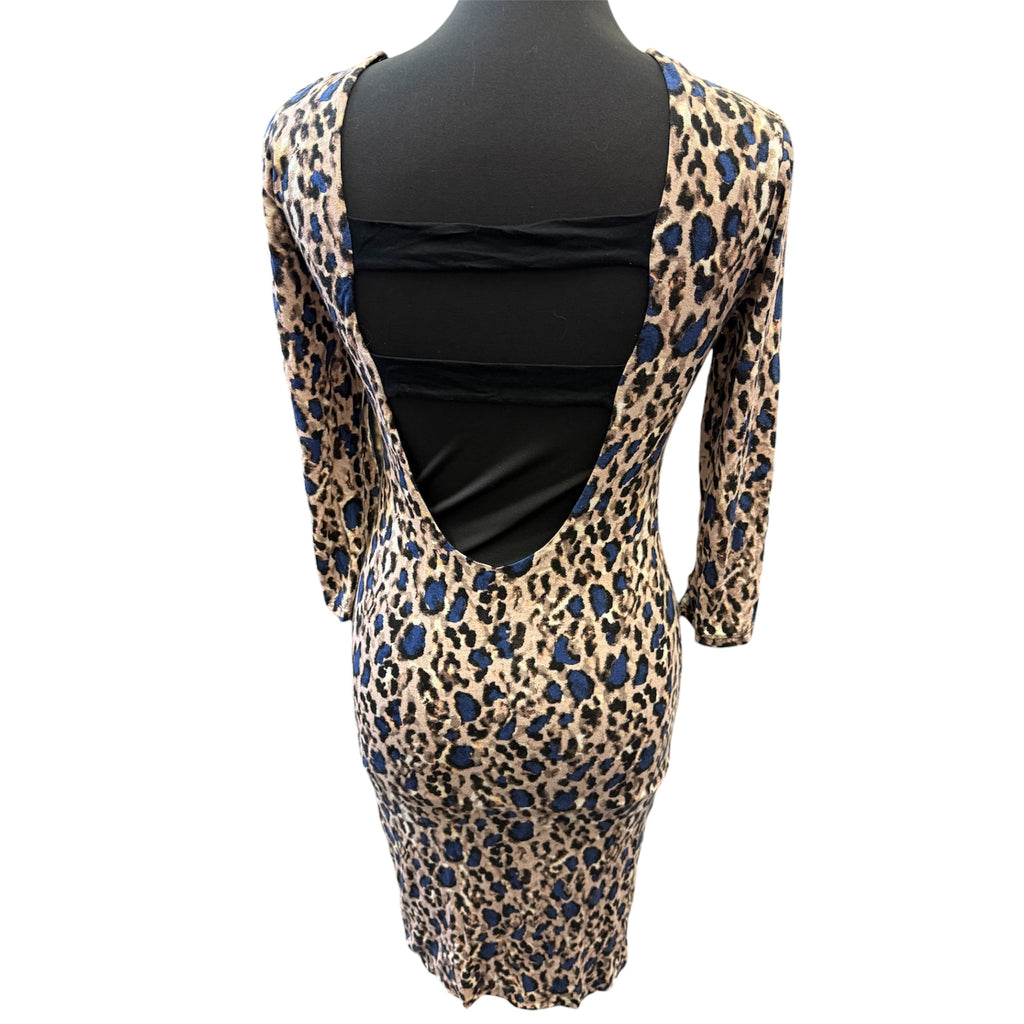 Miss Selfridge animal print backless dress