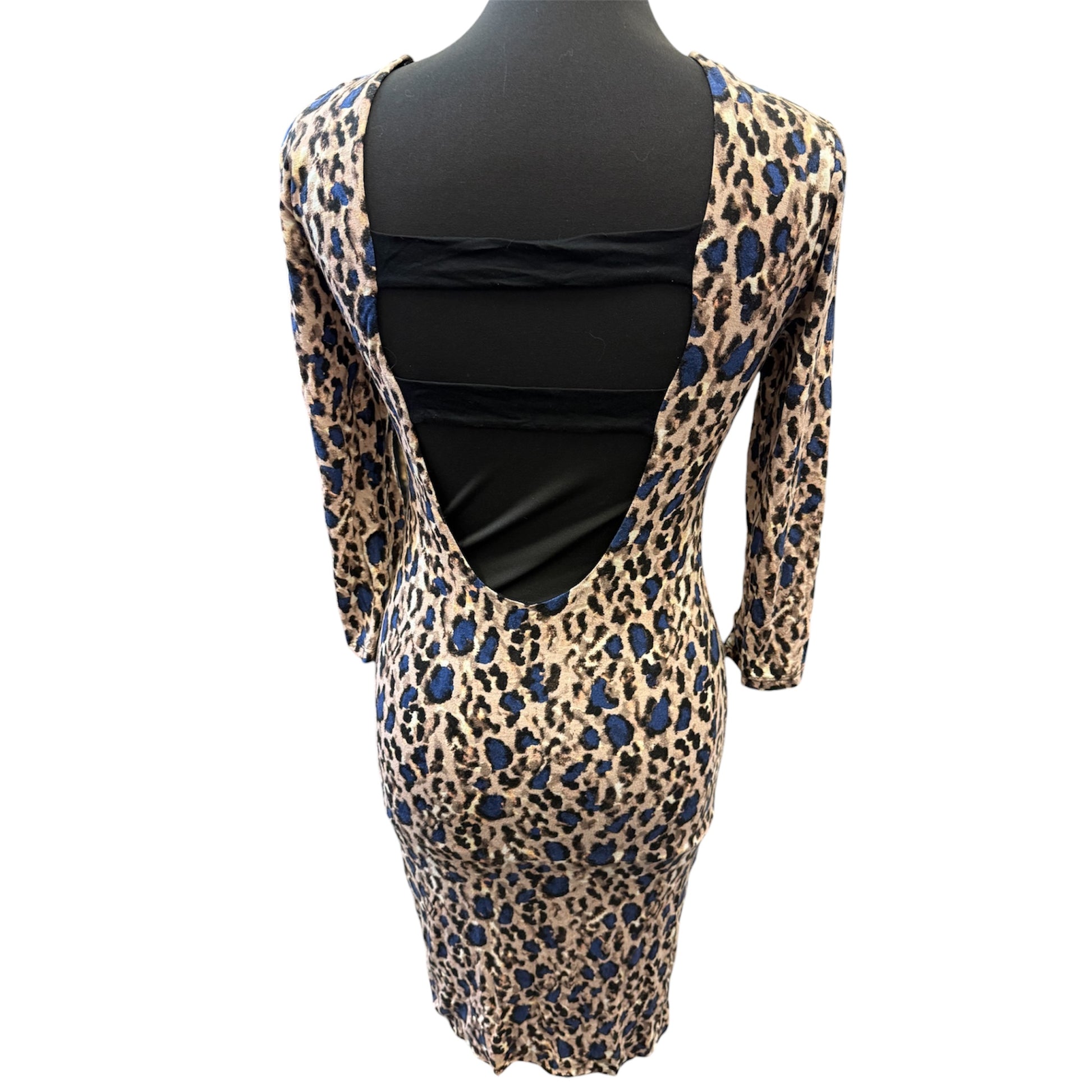 Miss Selfridge animal print backless dress