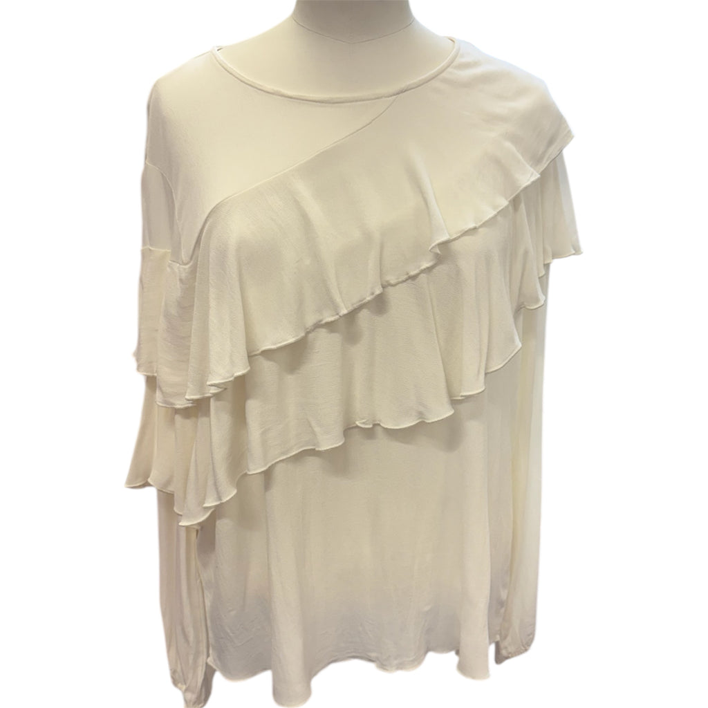 F&F white frill top