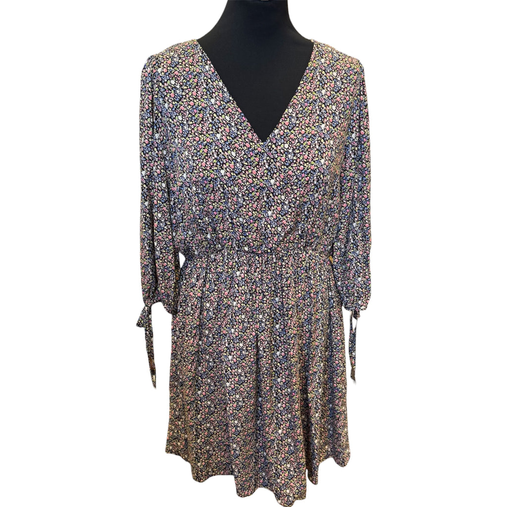 George floral tie sleeve mini dress