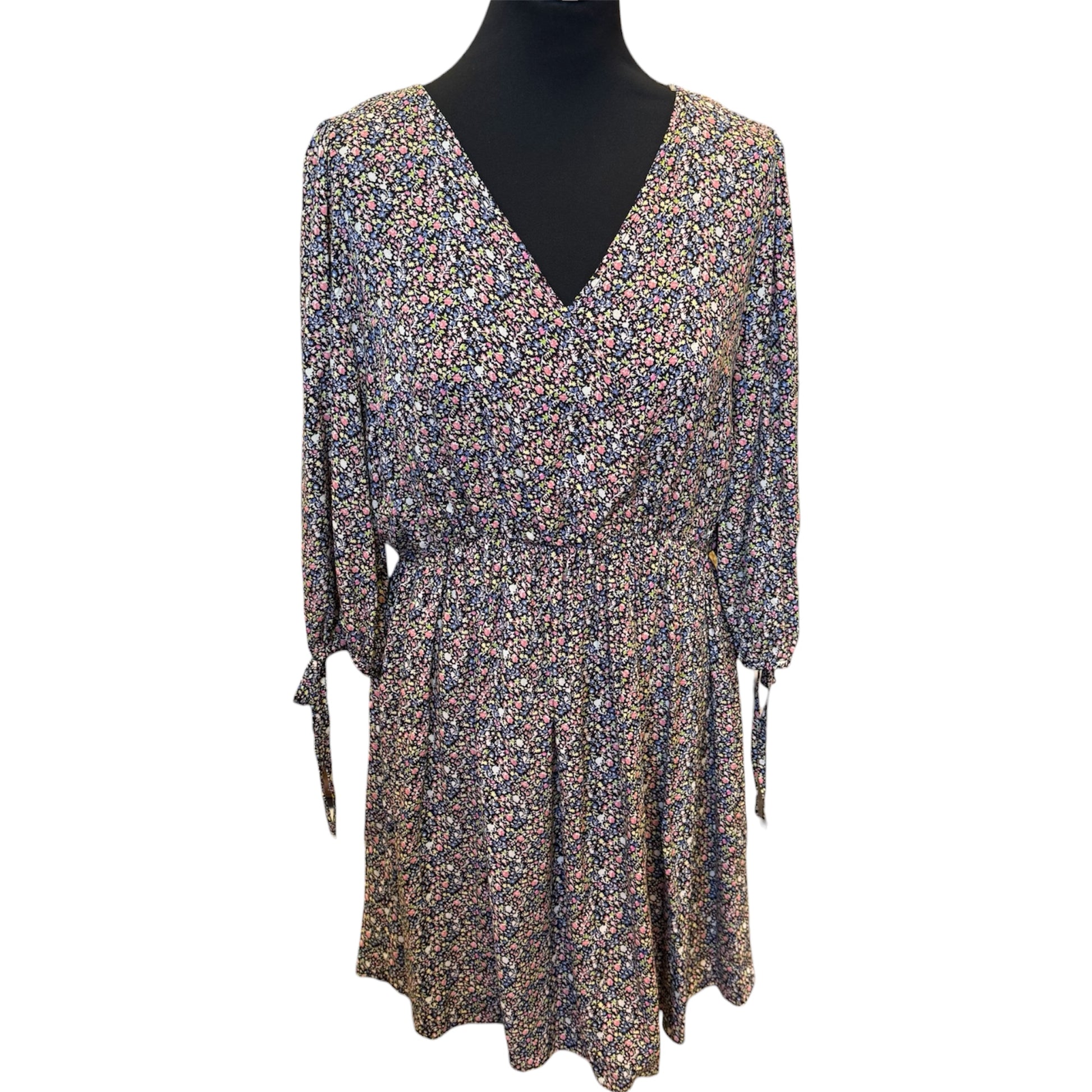 George floral tie sleeve mini dress