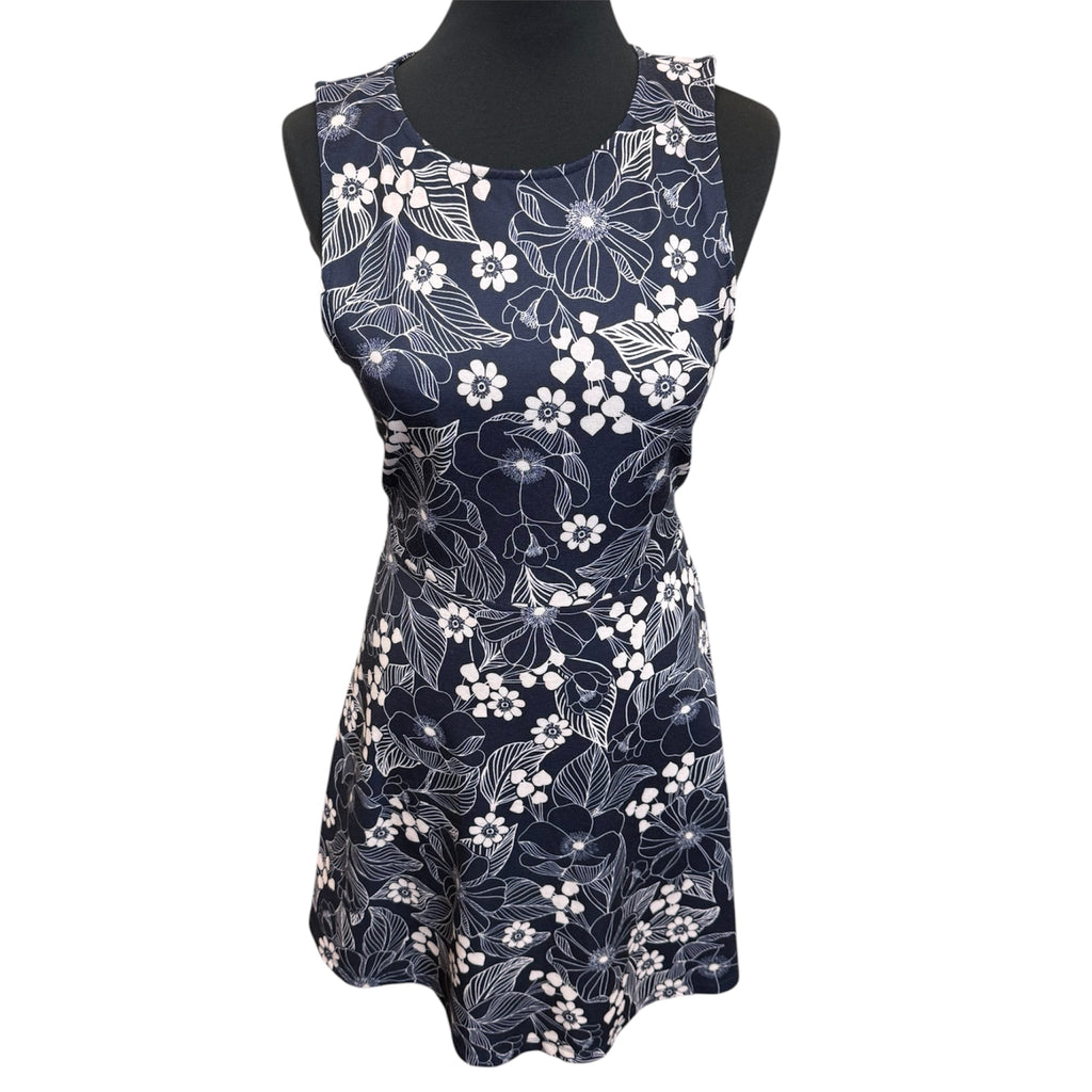 New Look navy and white floral skater dress