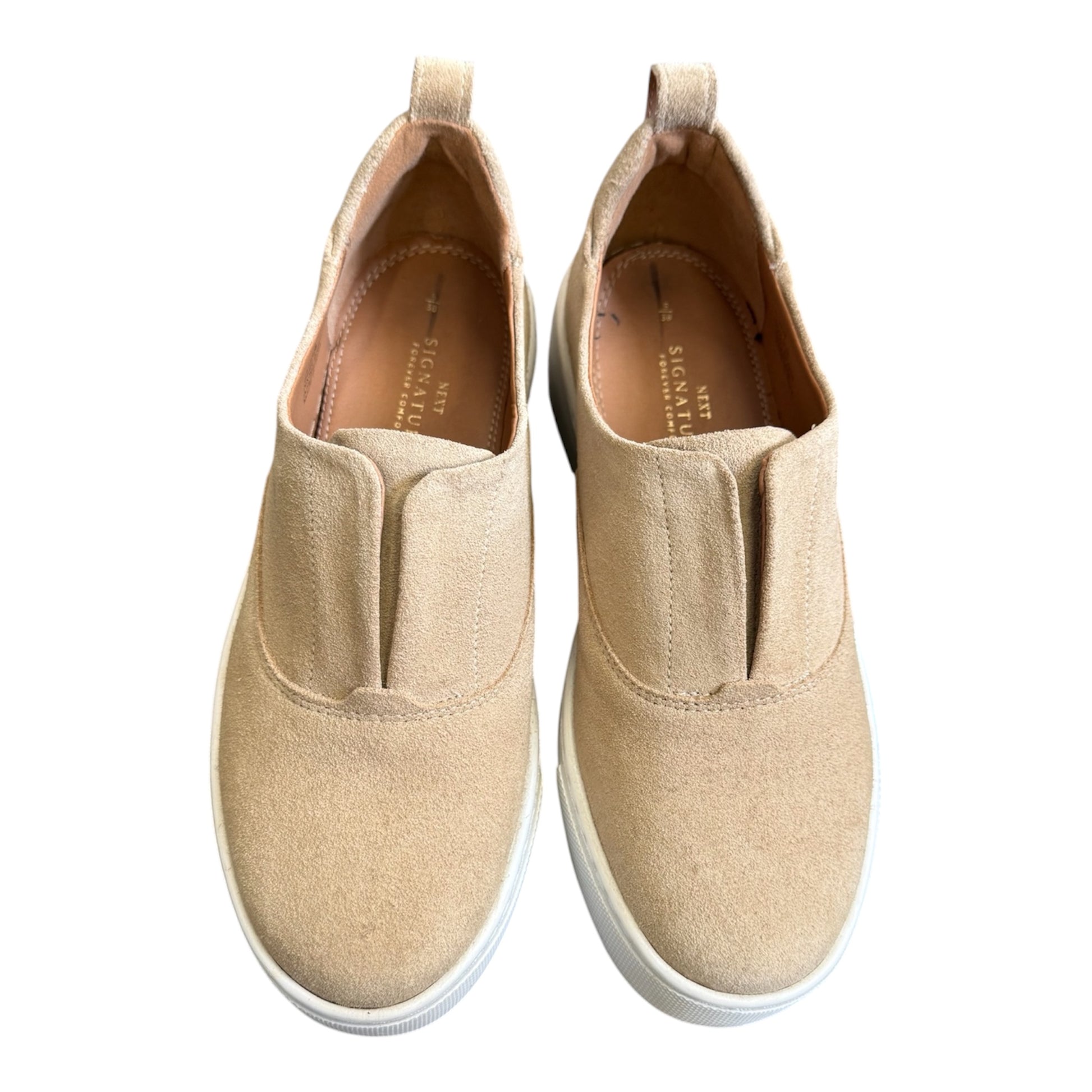 Next beige suede platform shoes