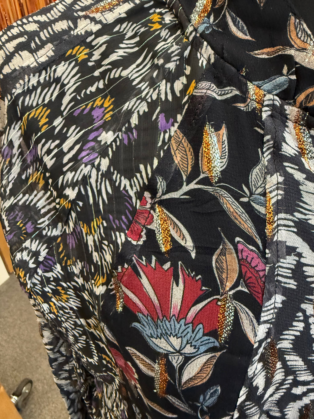 In other words zip up floral blouse