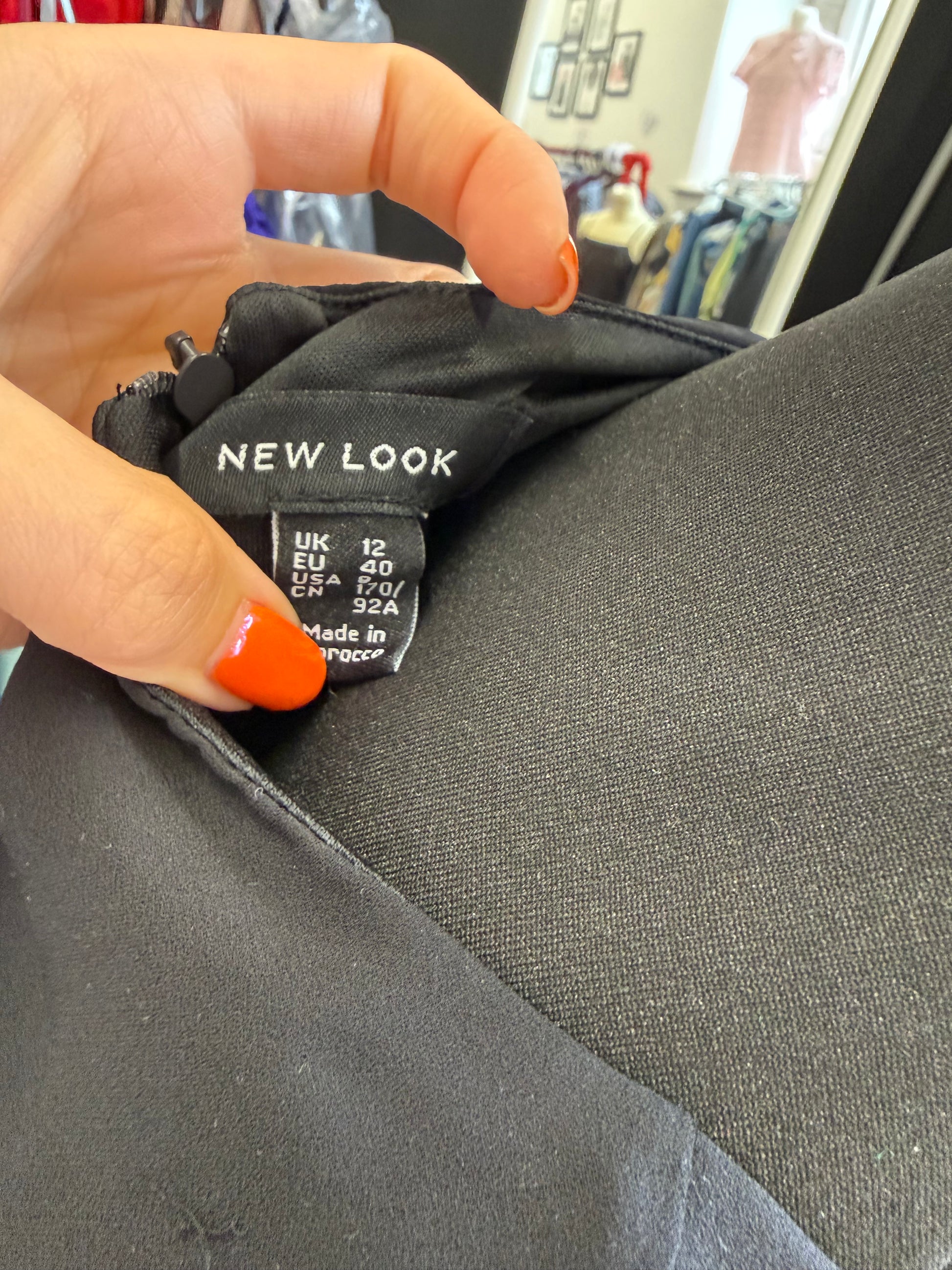 New Look black long sleeve tie detail mini dress