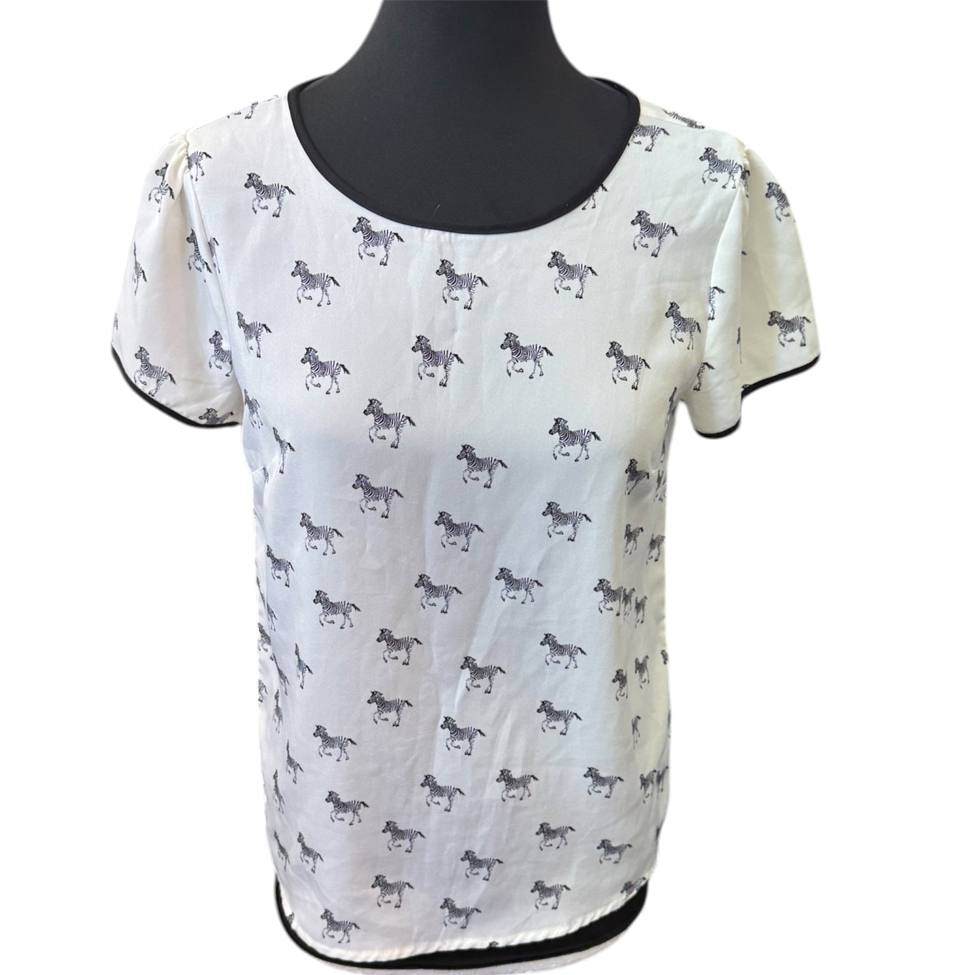 Forever 21 zebra print tie back blouse