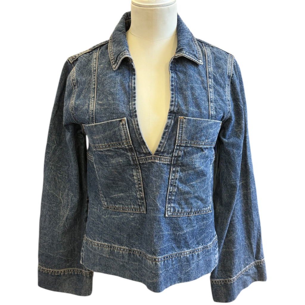 Object denim wide sleeve top