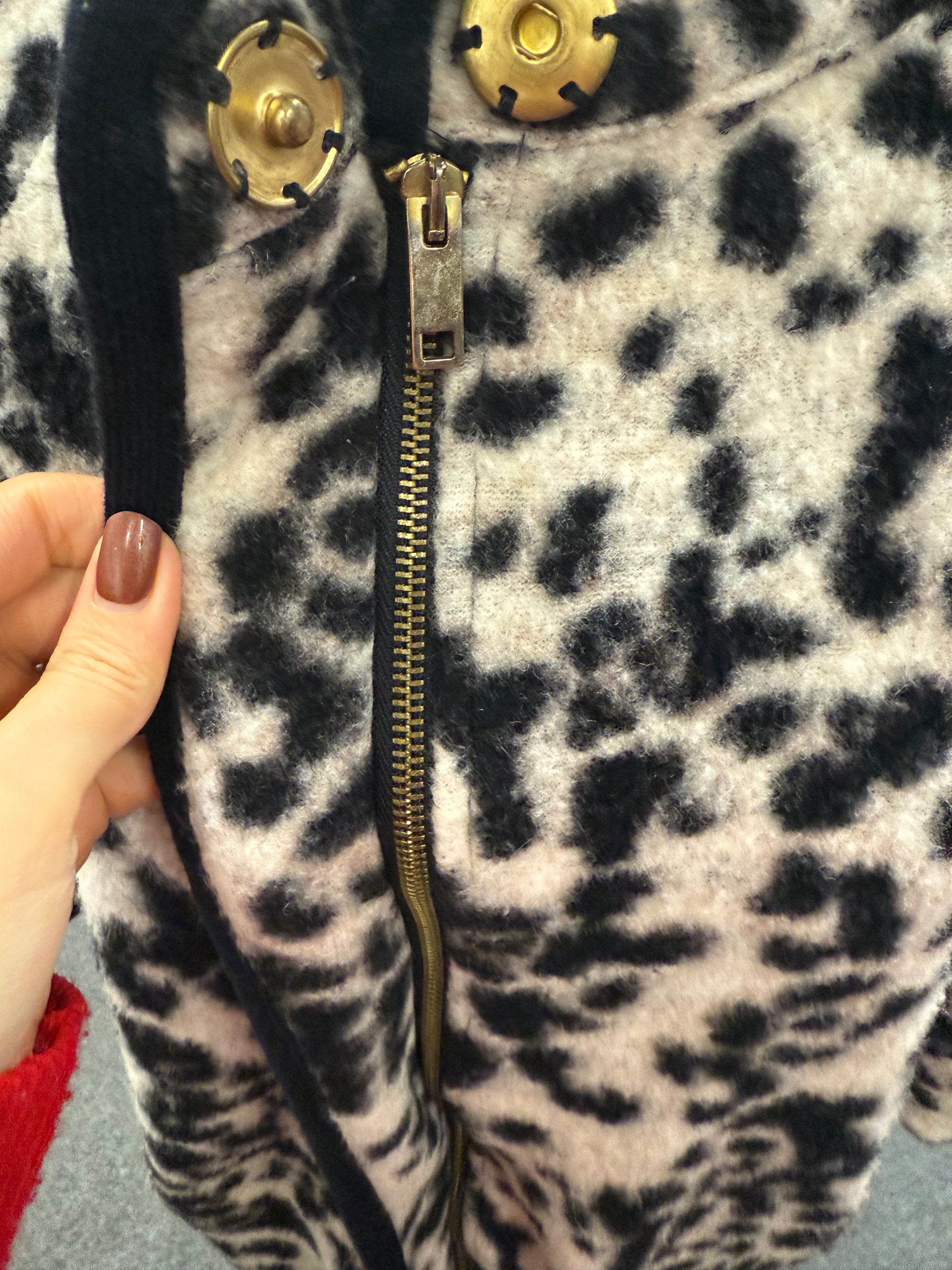 River Island animal print 3/4 sleeve zip jacket