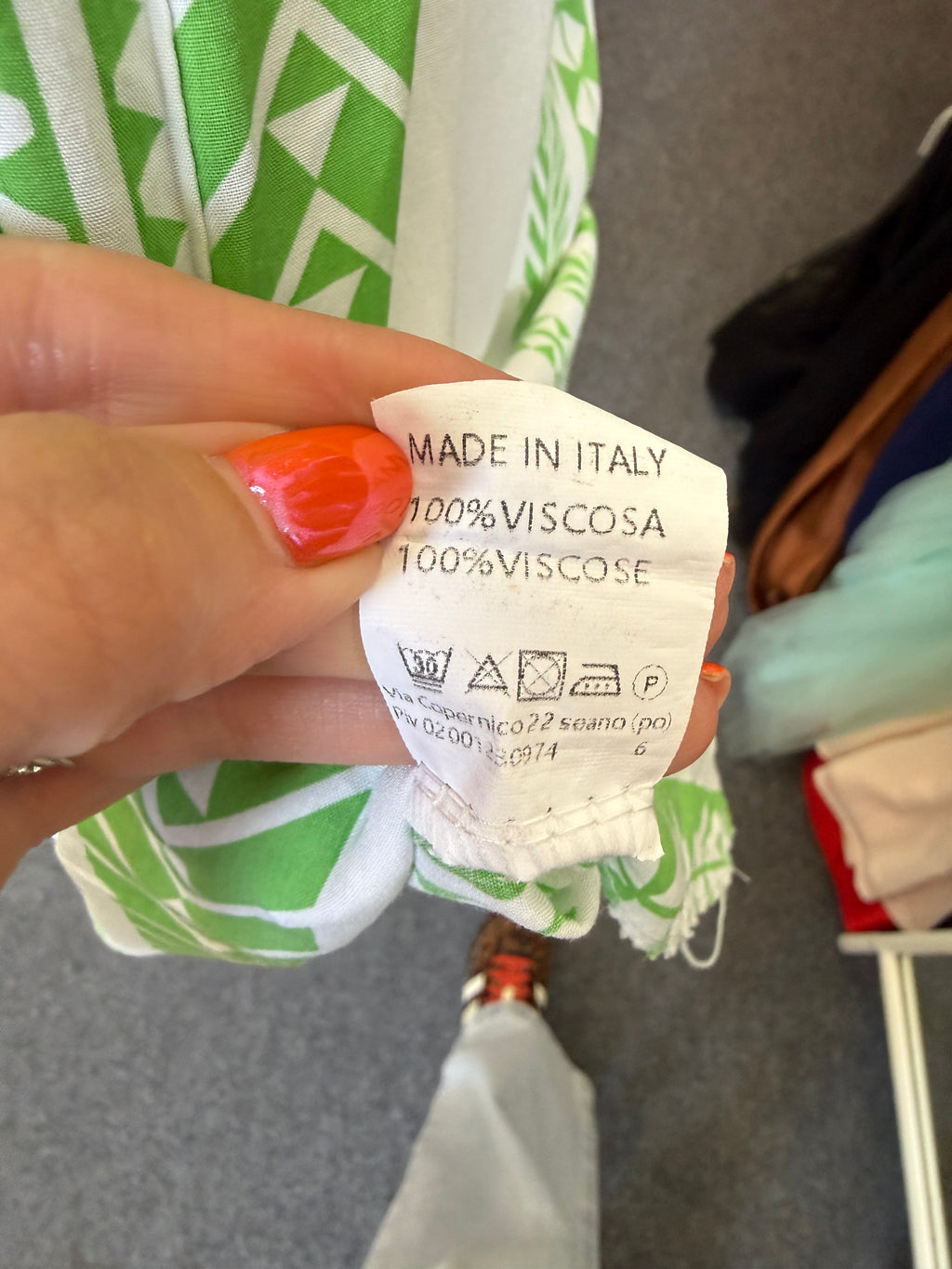 Green and white pattern summer dress