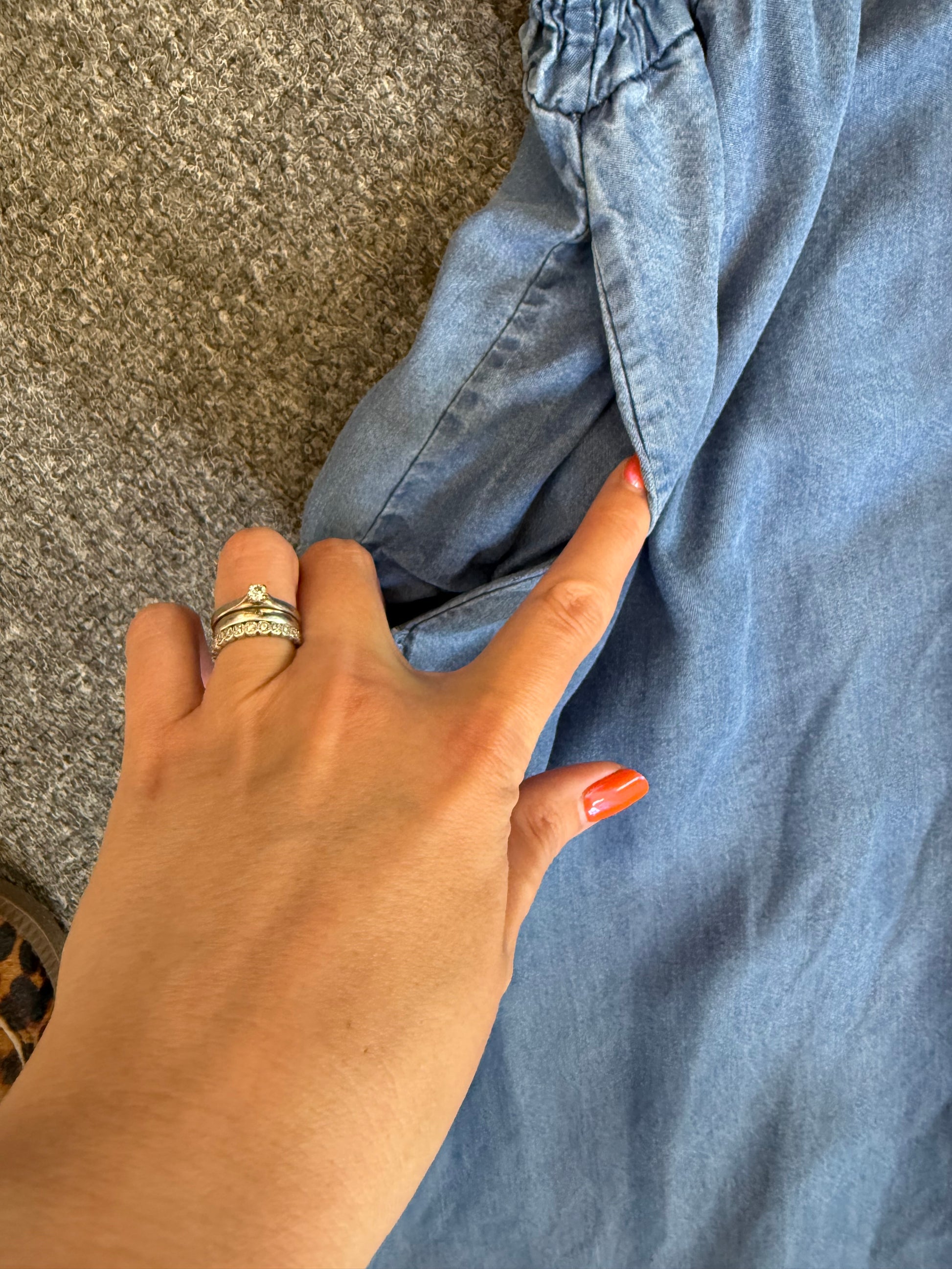 Made in Italy denim style wide leg trousers