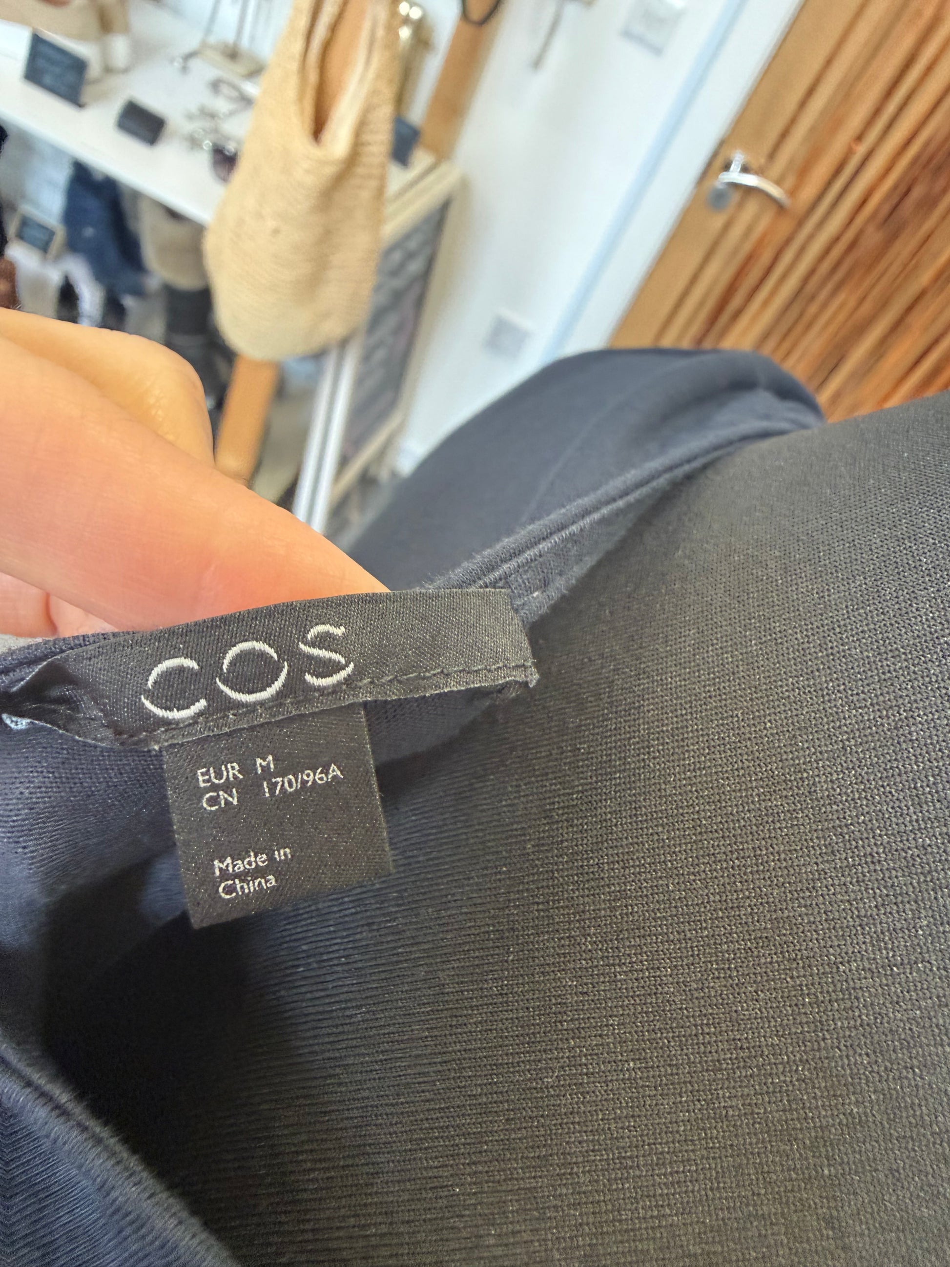 COS black pleat back t-shirt