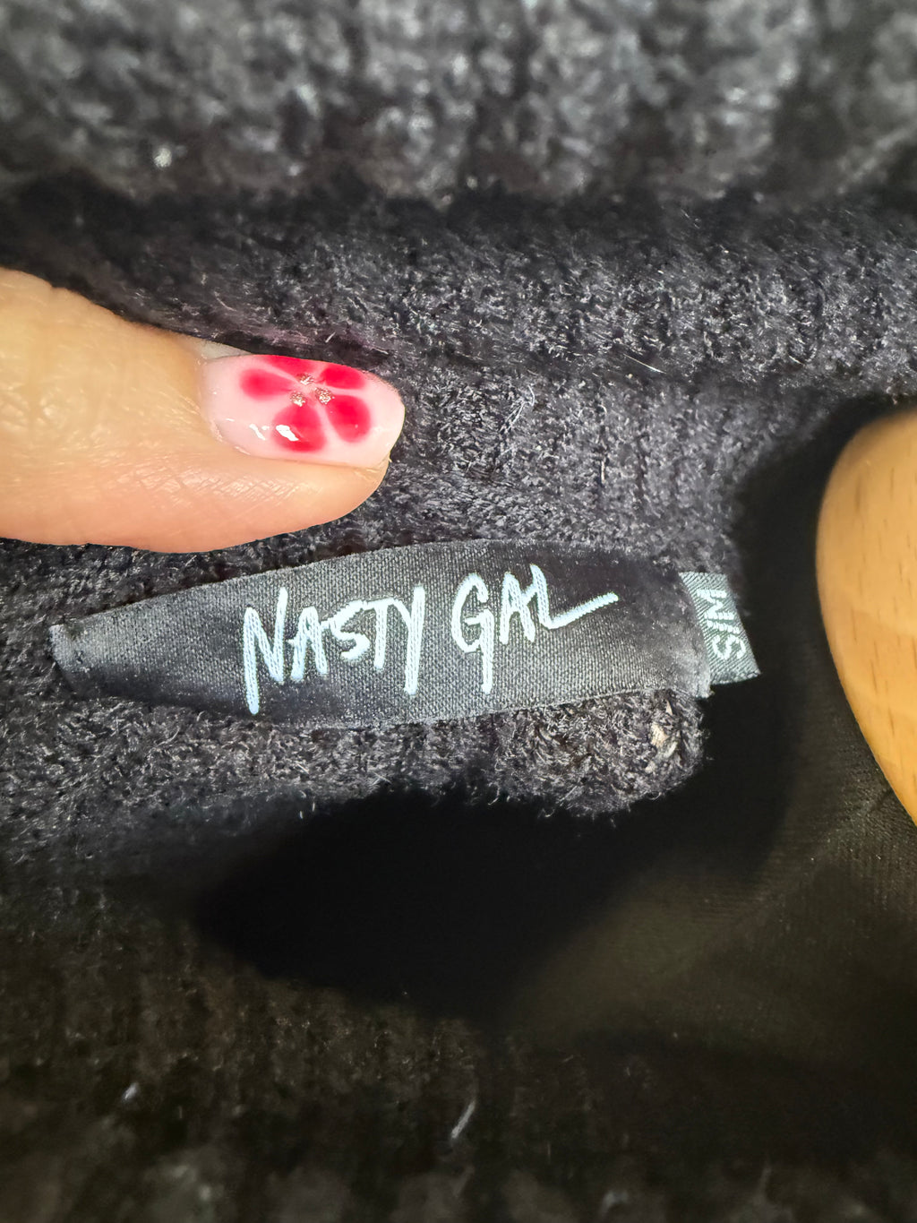 Nasty Gal black crop roll neck jumper