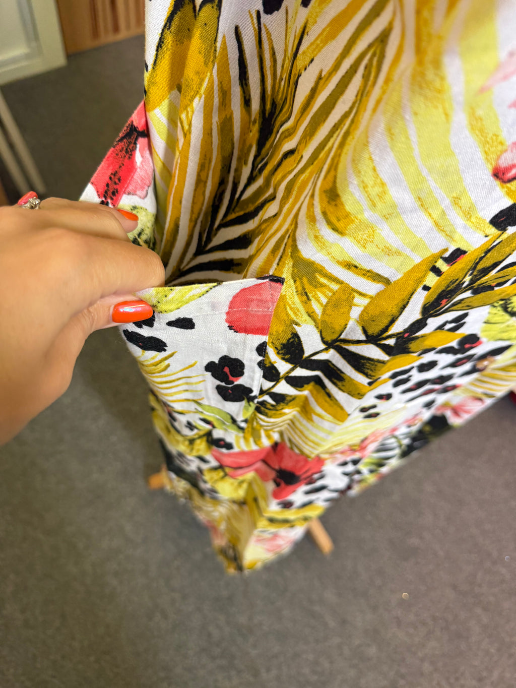 Next linen floral print short sleeved buttoned collared maxi dress