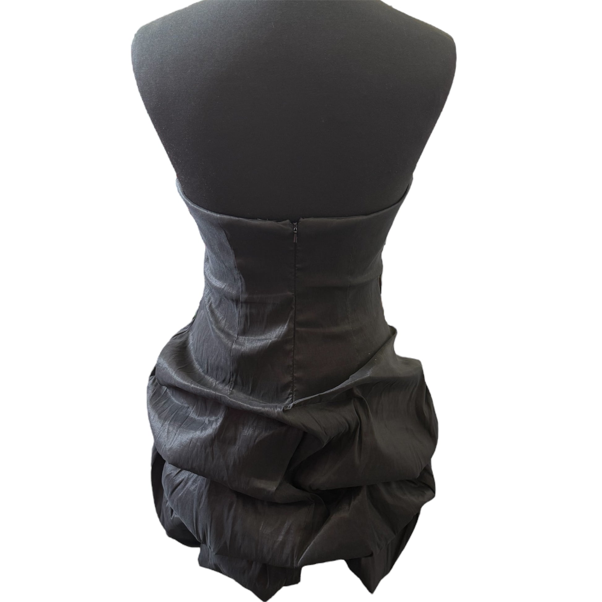 Hannah S strapless ruffle mini dress