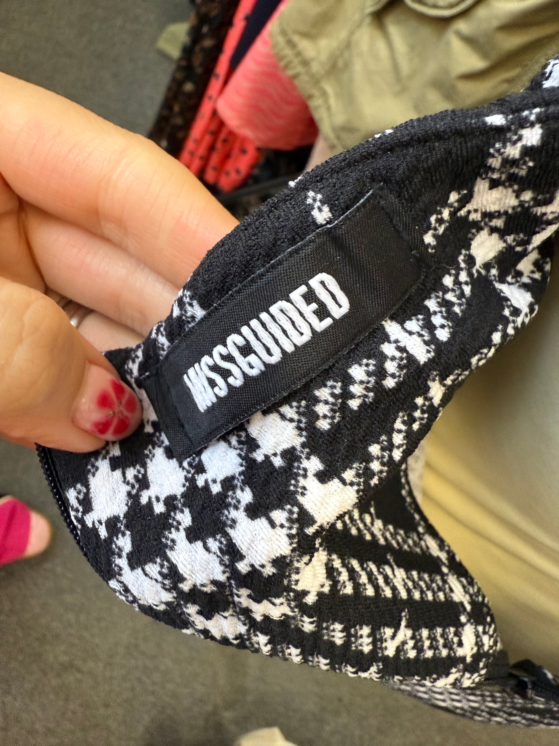 Missguided check pinafore style dress