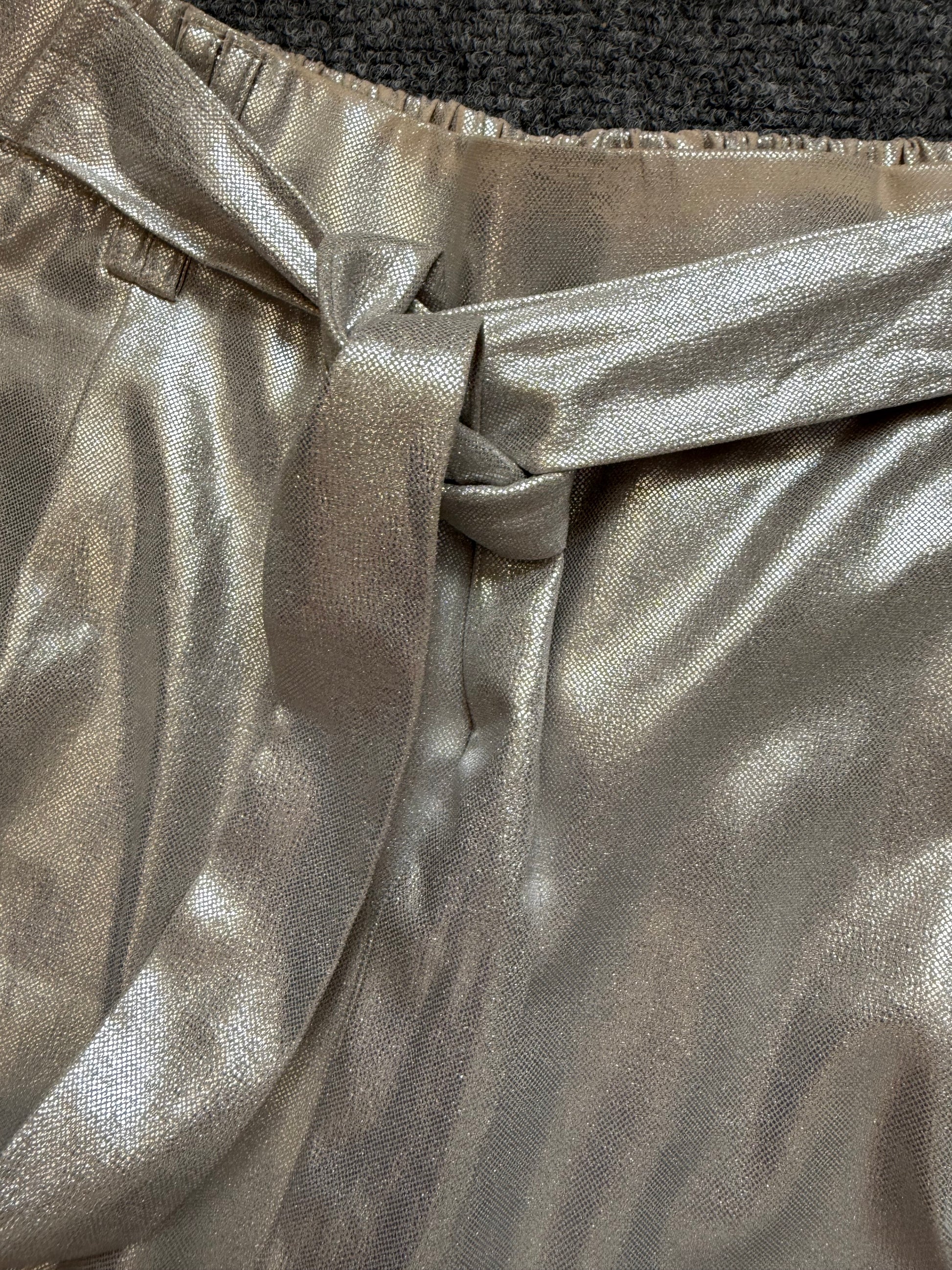 Zara gold belted crop wide leg trousers