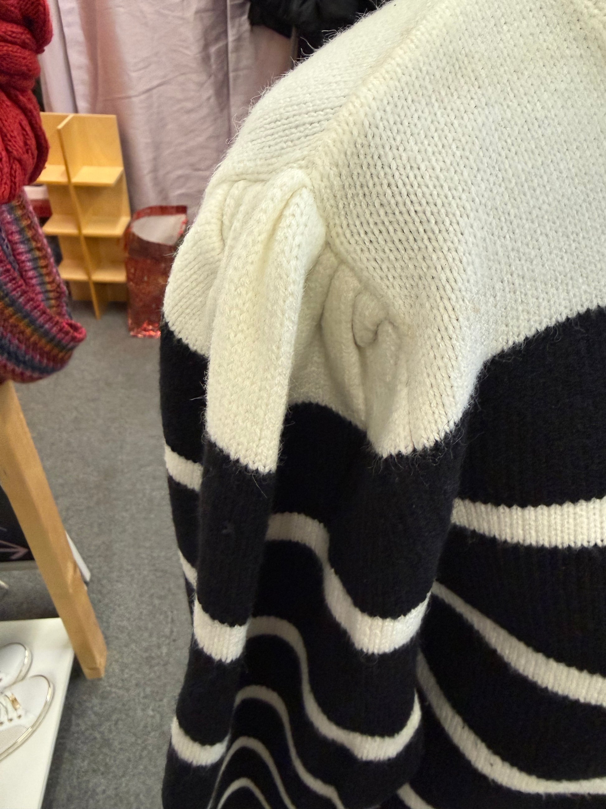Next stripe pouffe sleeve jumper