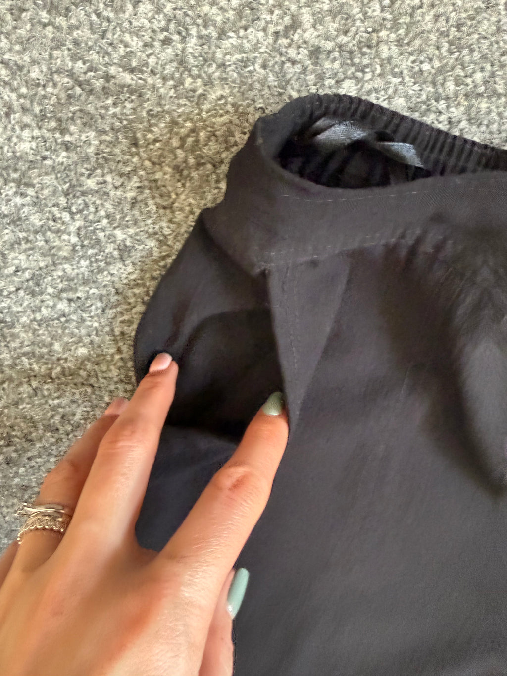 Papaya black cropped wide leg trousers